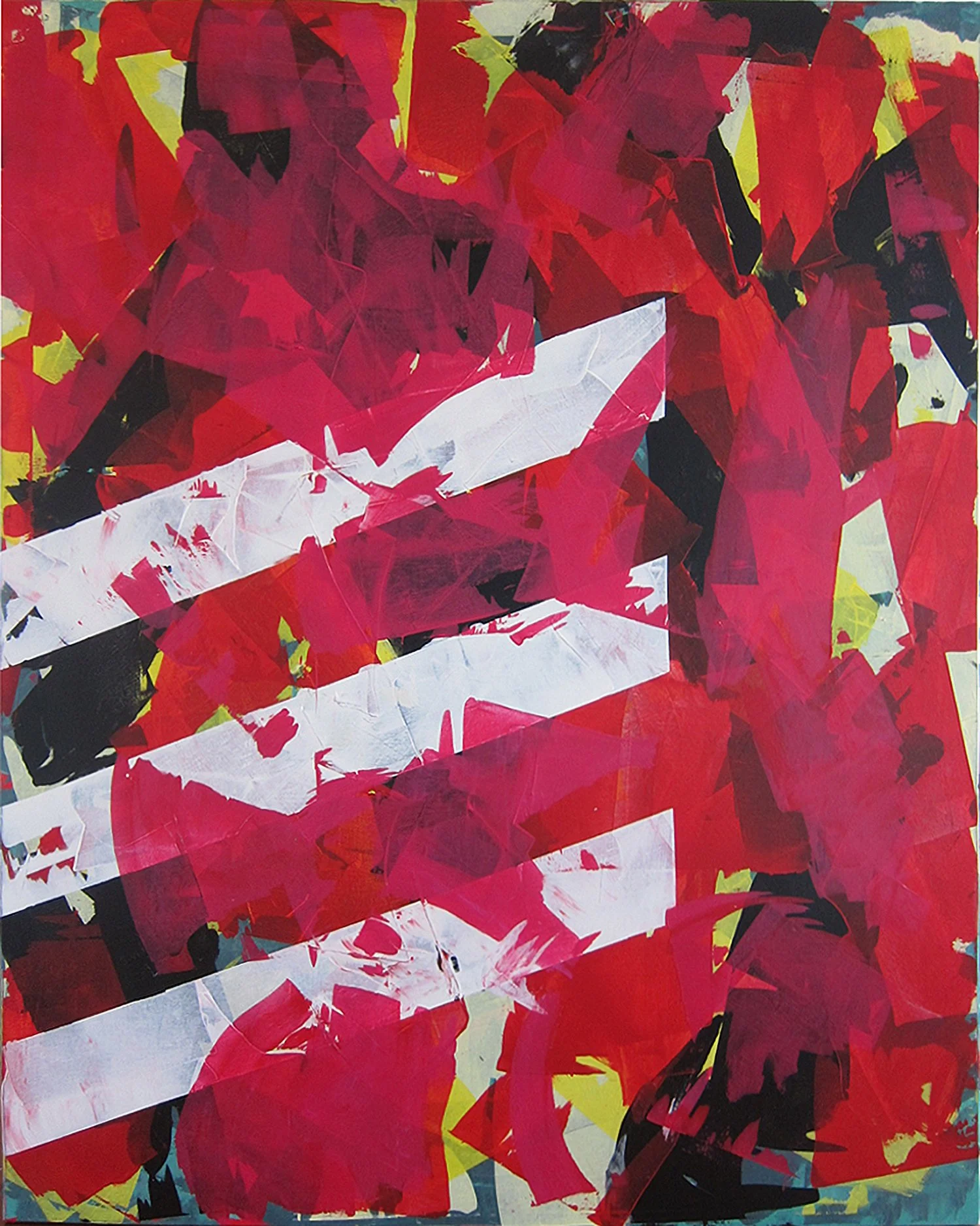 original stripes. an abstract painting by peter scherrer. 48w x 60h. acrylic on canvas.