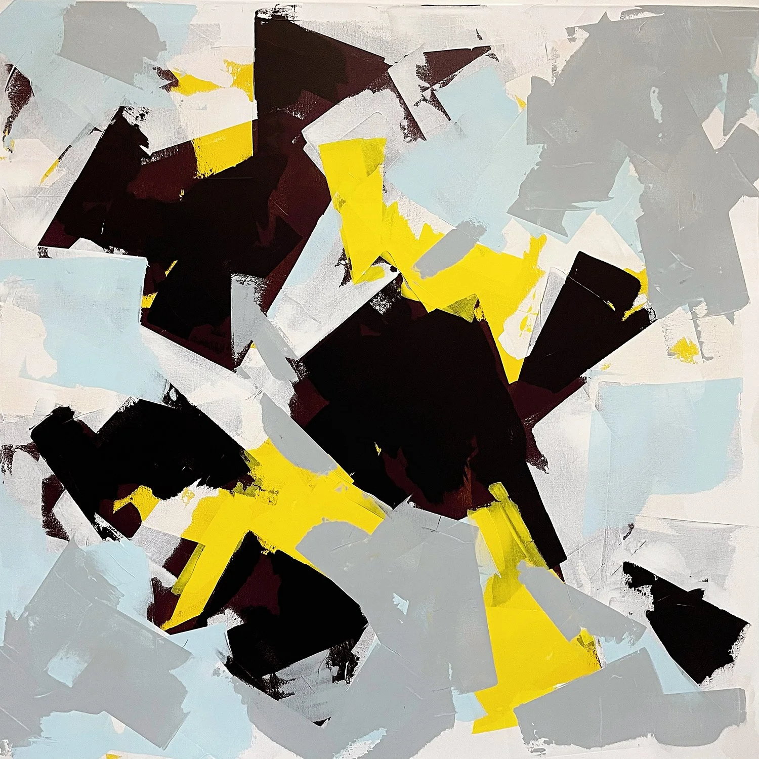 supernaut. an abstract painting by peter scherrer. 48w x 48h. acrylic on canvas.