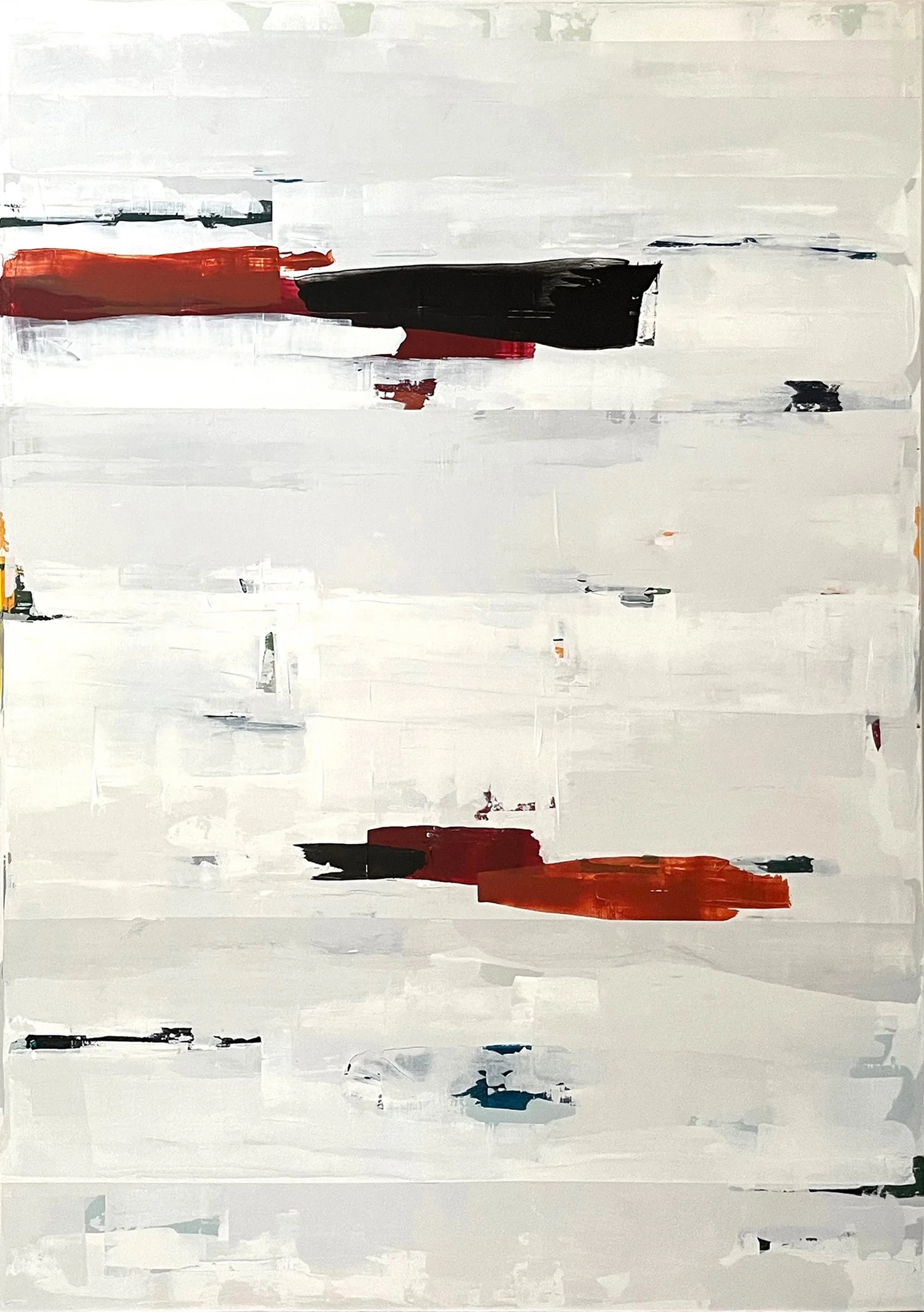 mr. white. an abstract painting by peter scherrer. 60w x 84h. acrylic on canvas.