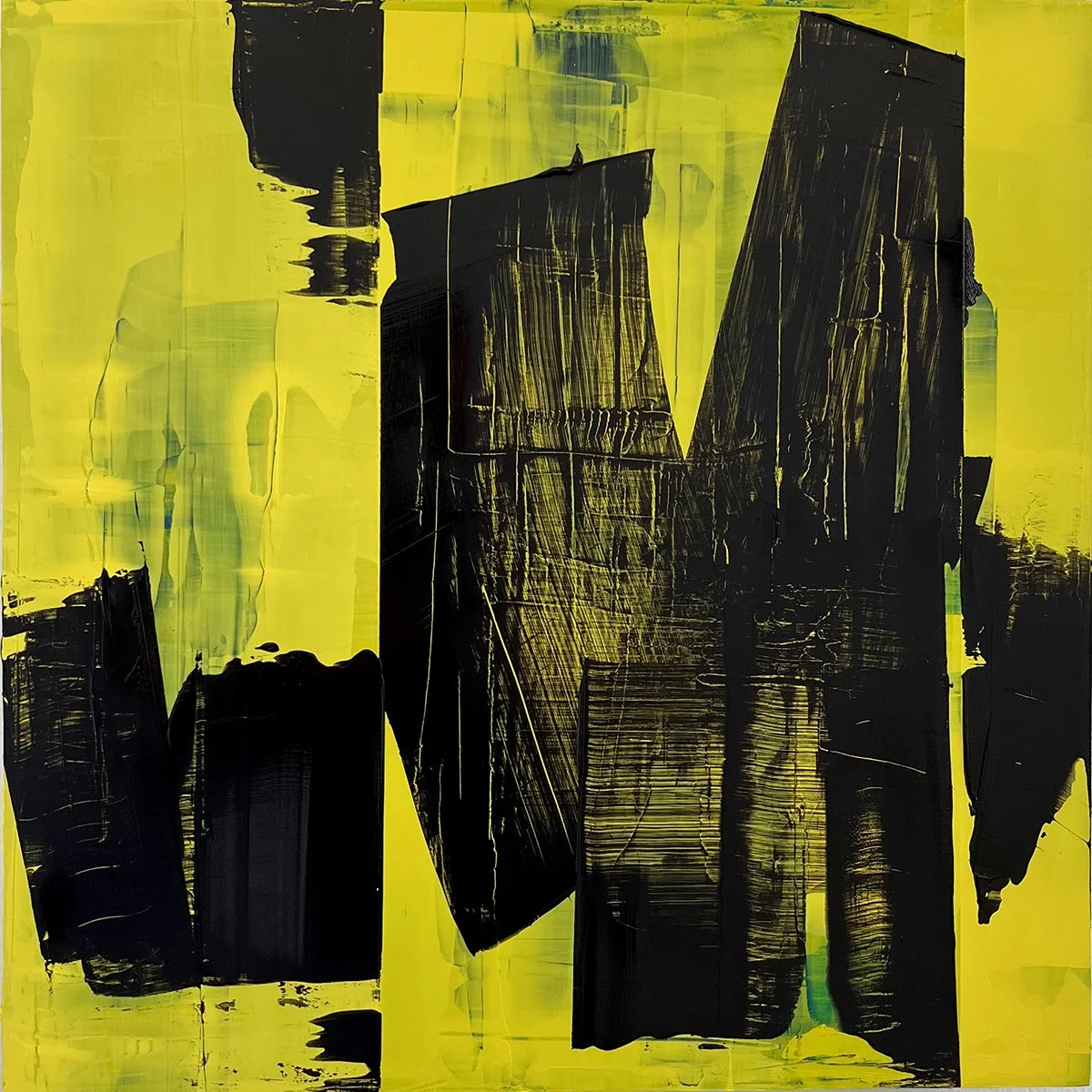 matter. an abstract painting by peter scherrer. 16w x 16h. acrylic on wood.