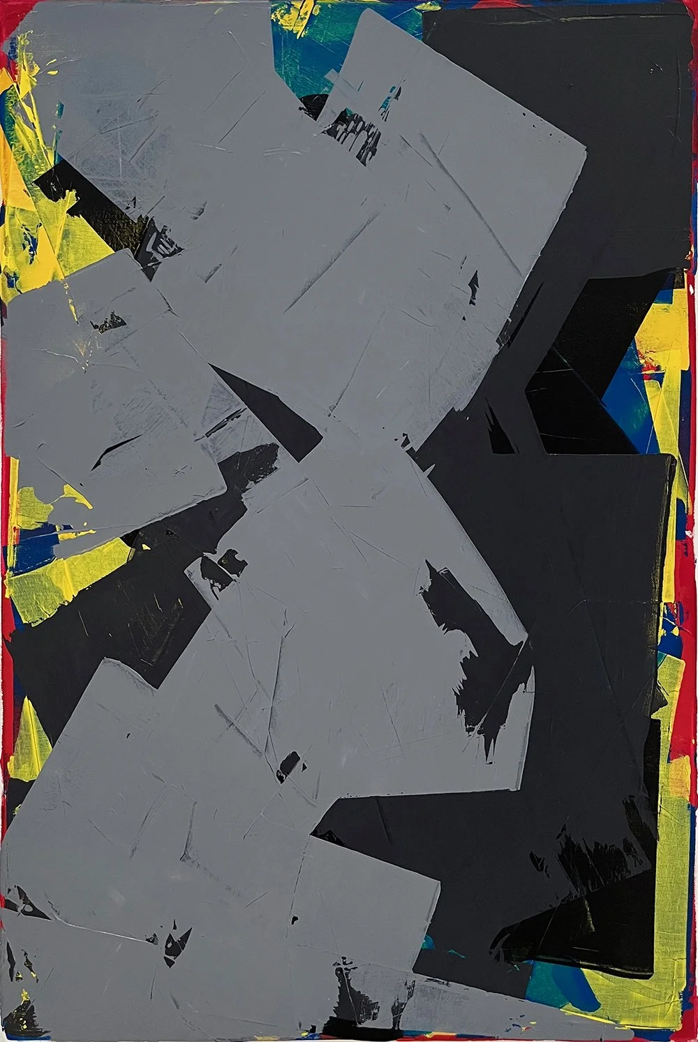 beyond. an abstract painting by peter scherrer. 24w x 36h. acrylic on canvas.
