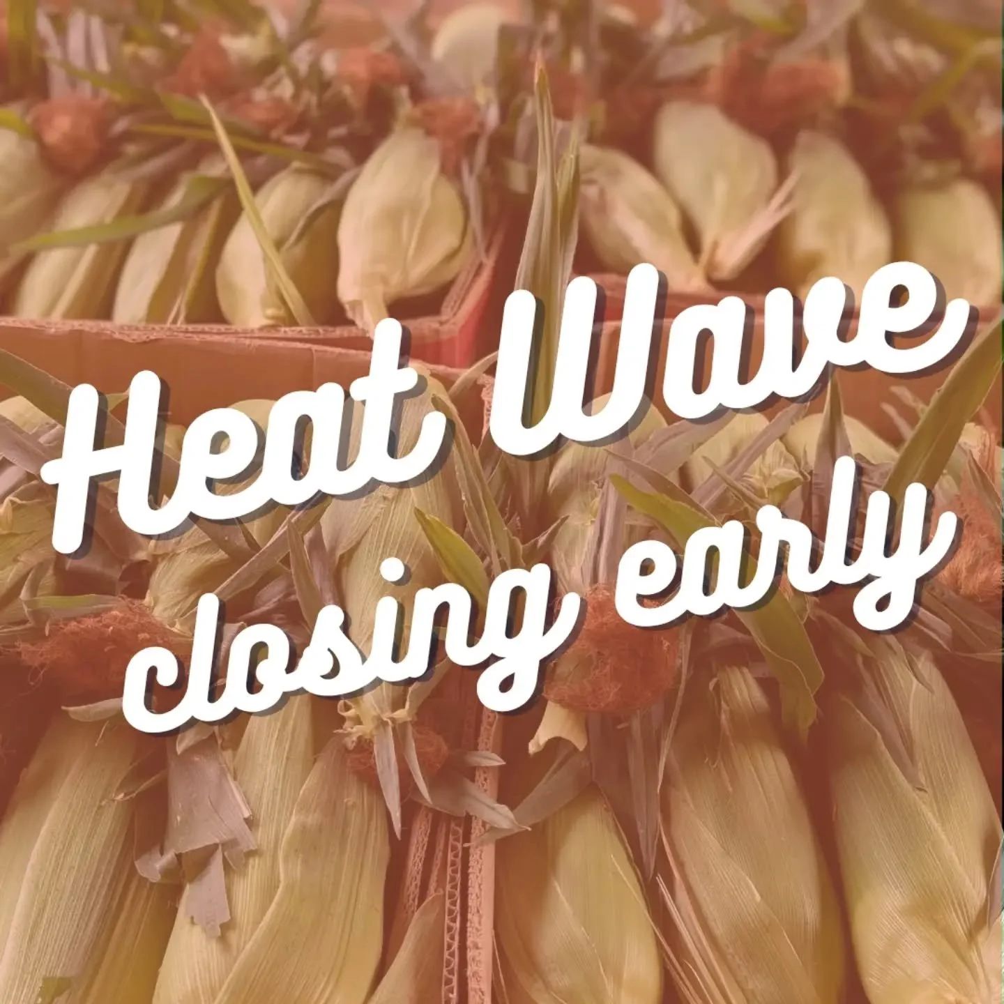 Due to forecasted high heat and smoke conditions, we'll be closing at 2 p.m. for a few days (8/4-8/6, Tuesday&ndash;Thursday). Take care and drink lots of water!