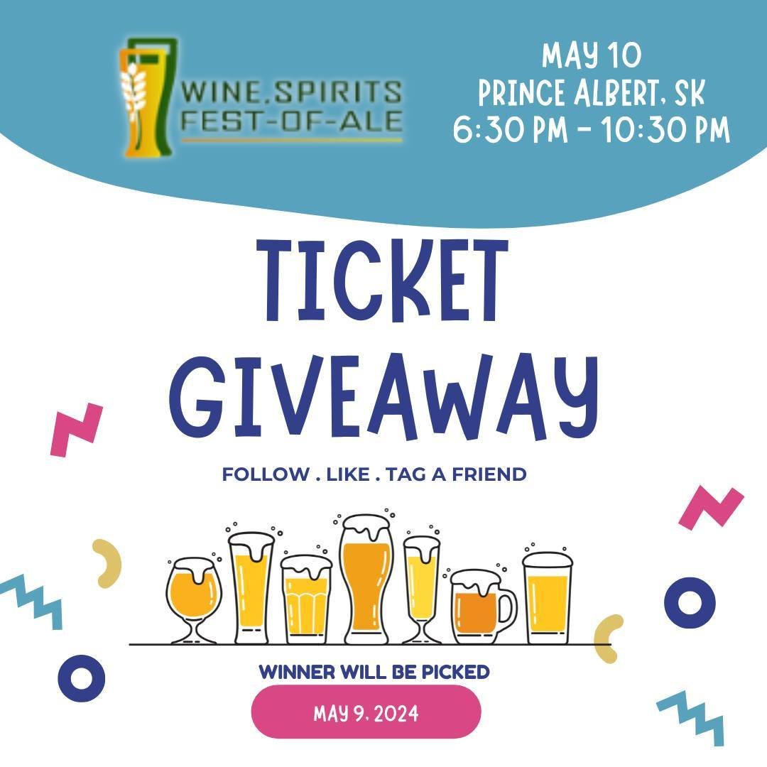 🍻 GIVEAWAY ALERT! 🍷 Join us at PA Fest of Ales, the ultimate Wine, Spirits Fest-of-Ale organized by the Prince Albert Kinsmen Club! 🎉 

👉 Explore over 140 artisanal products from local microbreweries, microdistilleries, and wineries! 🍺 Plus, ind