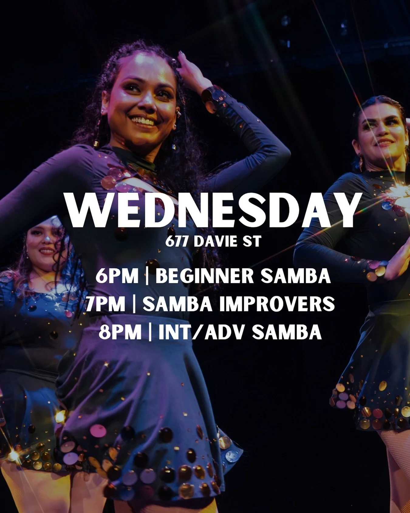 FALL CLASSES SCHEDULE 🍂🇧🇷 Wednesdays Classes; 6 pm Brazilian Beginners, 7 pm Samba Improvers and 8 pm Samba Advanced level 💃🏻 📍The Dance Centre; 677 Davie street 🔗 Sign up on our website. Link on our Bio 👆#braziliandance #sambaclass