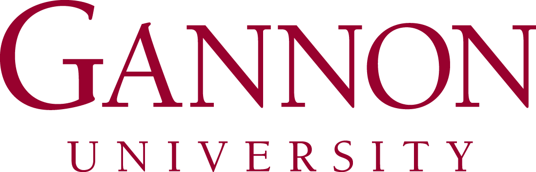 Gannon University logo in maroon text with uppercase font