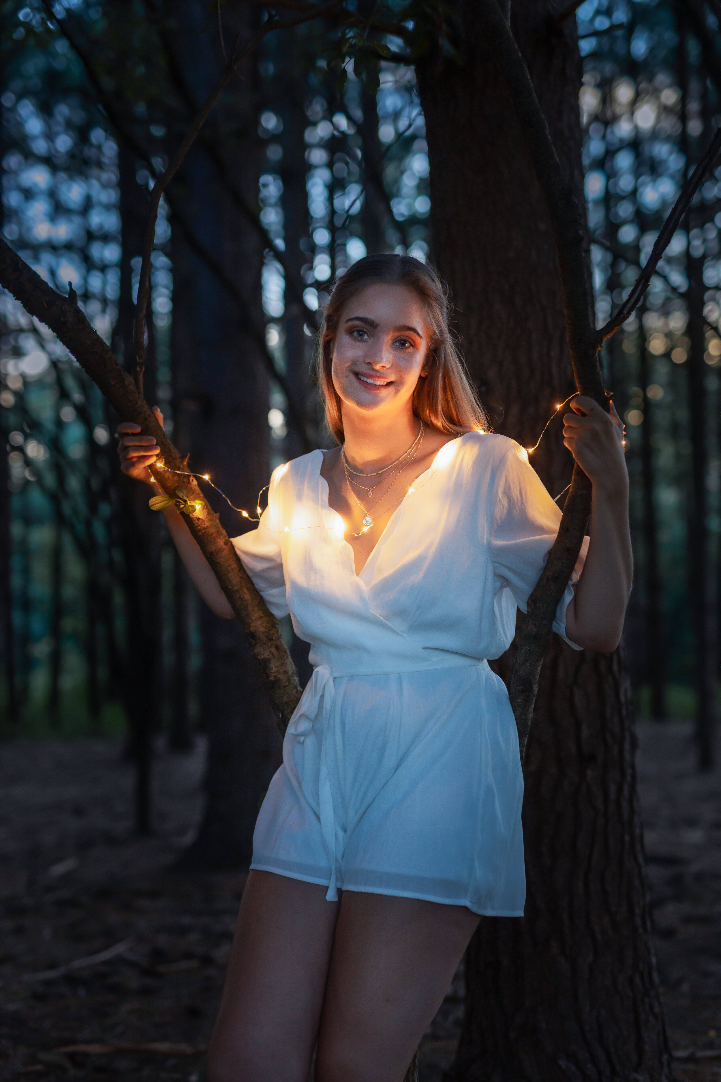 Forest Chicago Senior Pictures Photography Fairy Lights