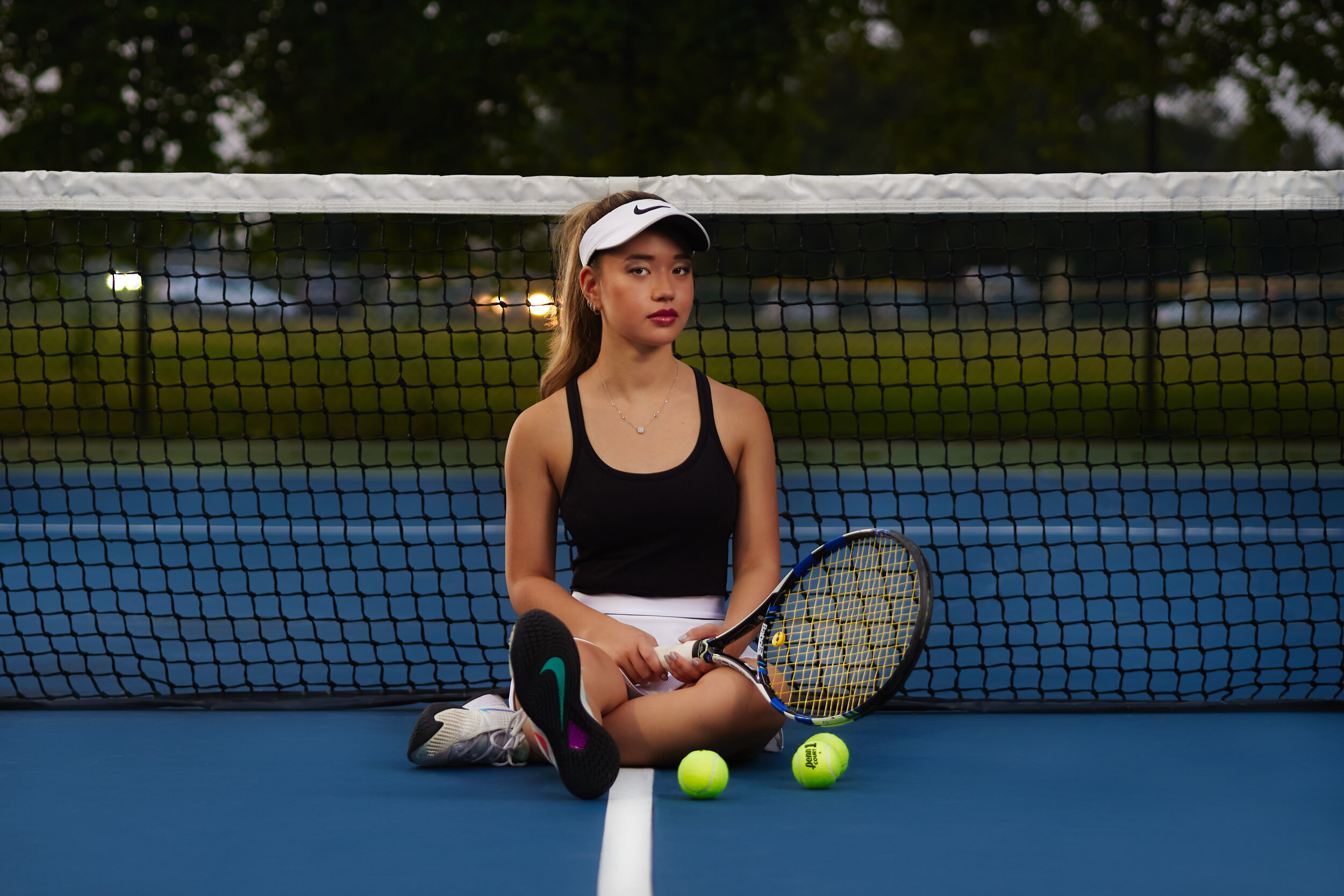 Chicago Senior Pictures Photoshoot Tennis Court