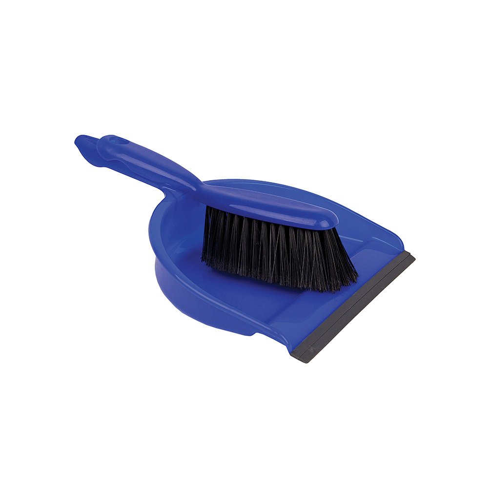 Blue Dustpan & Soft Bristle Brush Set