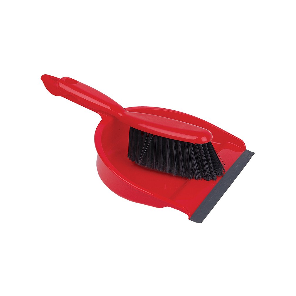 Red Dustpan & Soft Bristle Brush Set