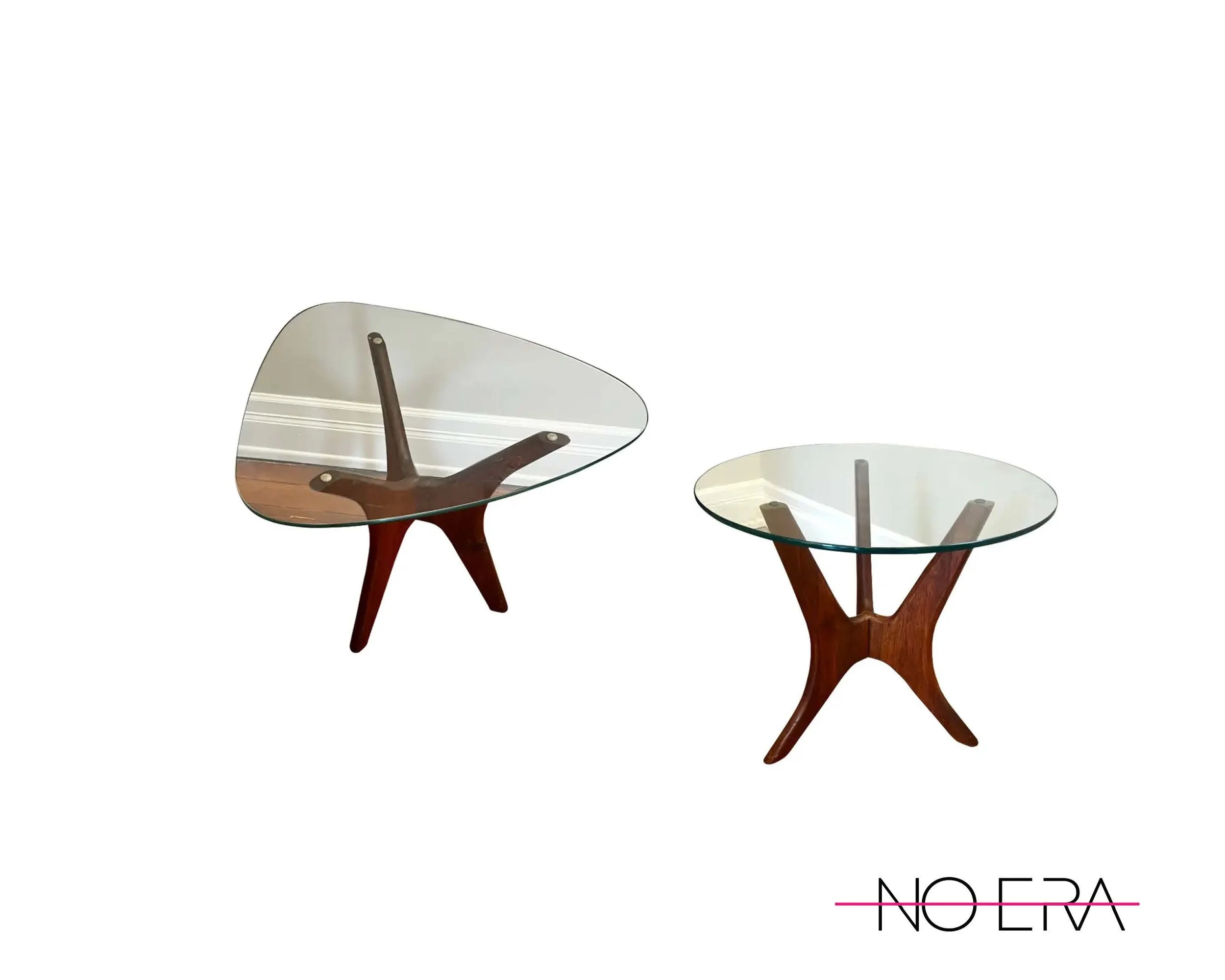 1960s Mid Century Attributed to Adrian Pearsall Walnut Jacks Side Tables