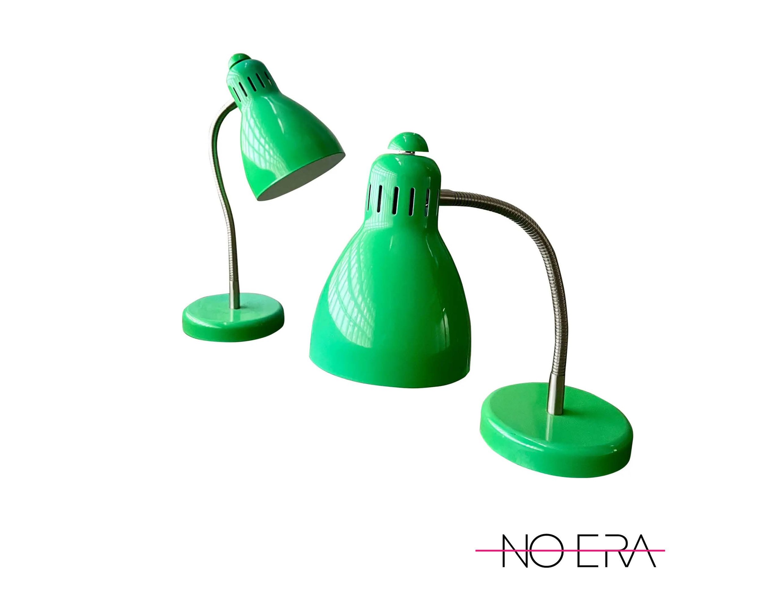 SOLD Pair of Vintage Green Gooseneck Table Lamps