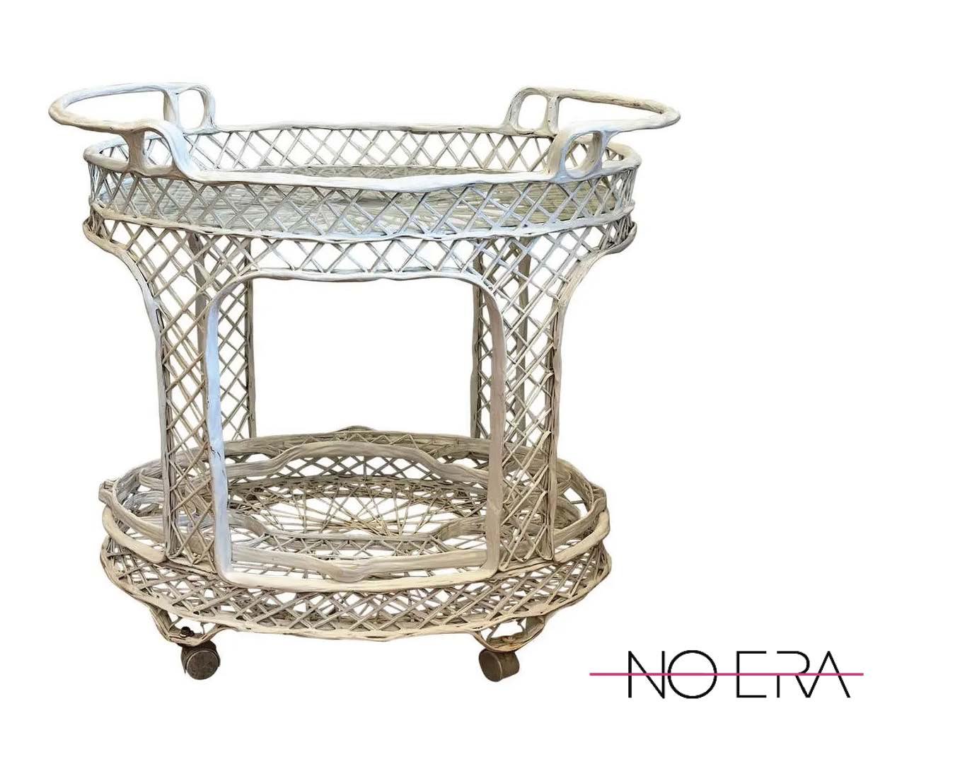 1970s Vintage Mid-Century Russell Woodard Spun Fiberglass Bar Cart