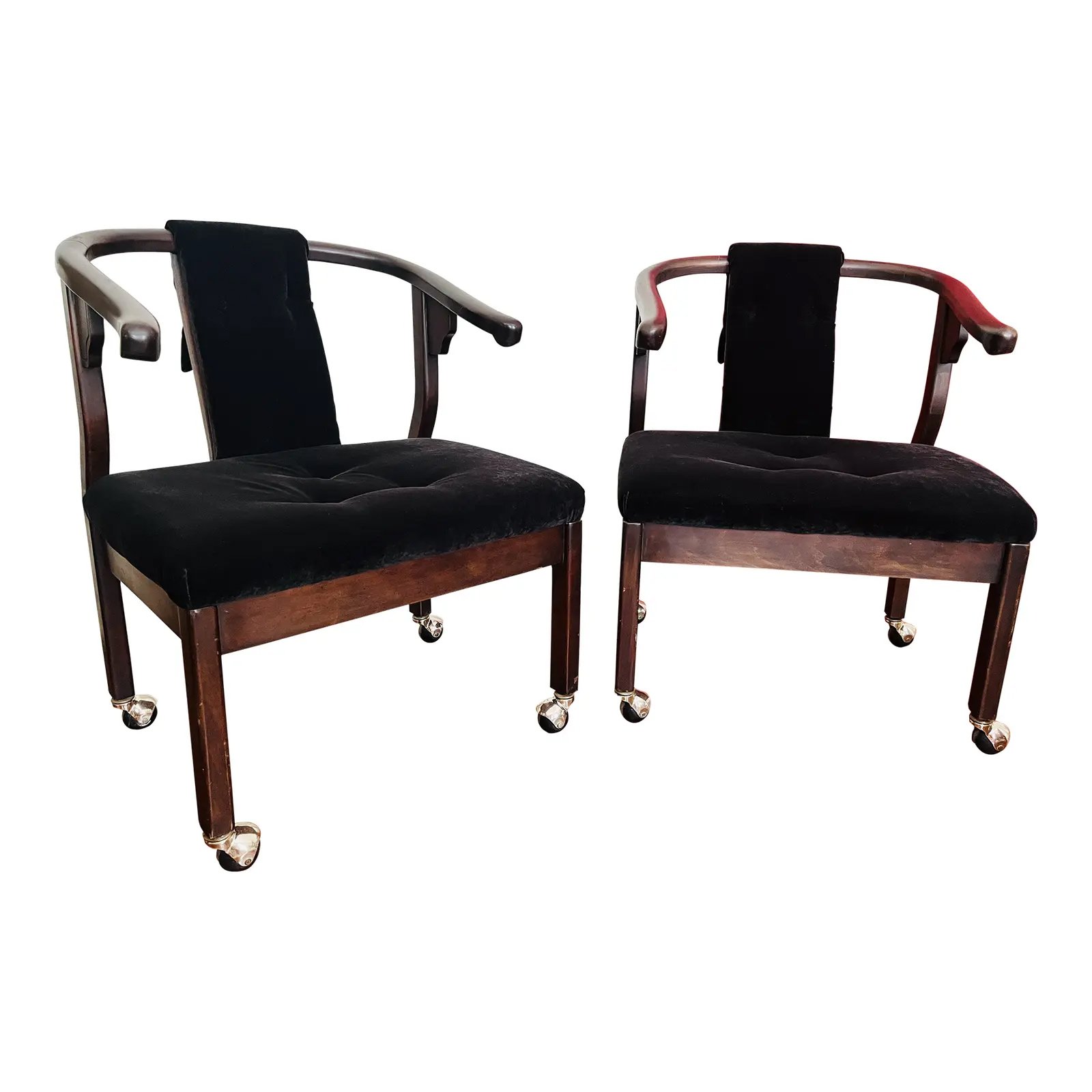 Pair of 1970s Bernhardt Ming Style Horseshoe Chairs