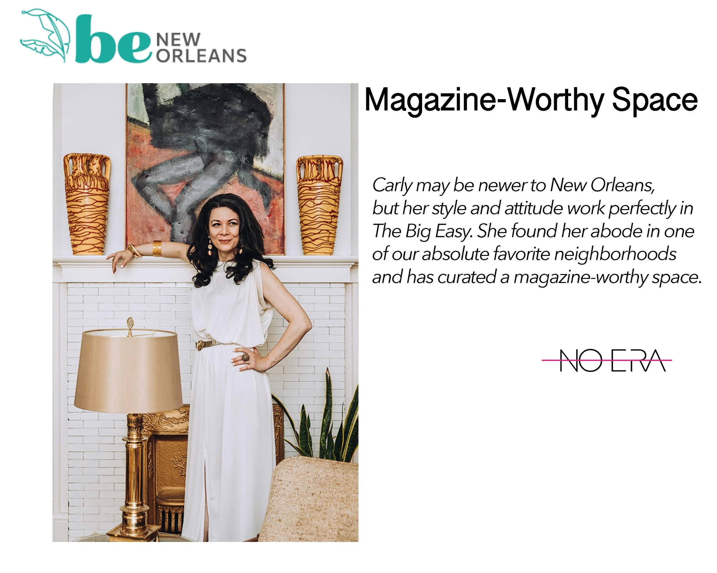 House of No Era founder Carly Sioux featured in BBE New Orleans, highlighting her curated New Orleans home and distinctive interior style in one of the city's favorite neighborhoods.

