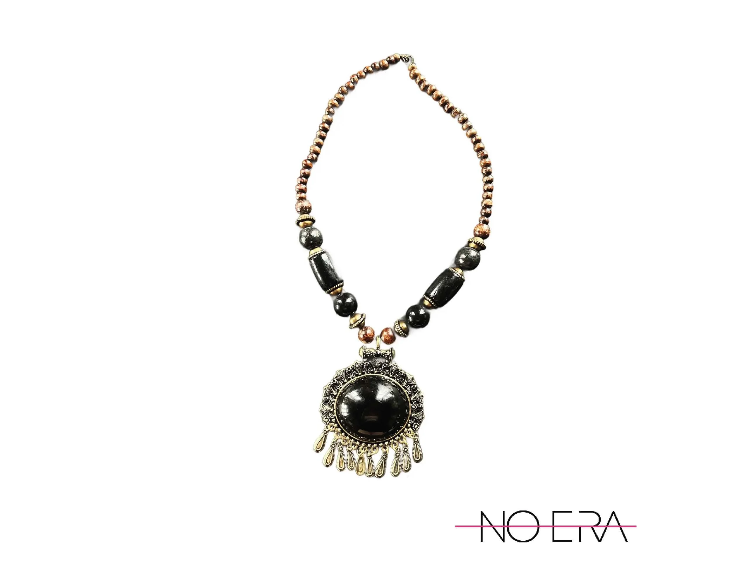 1970s Ornate Beaded Statement Necklace