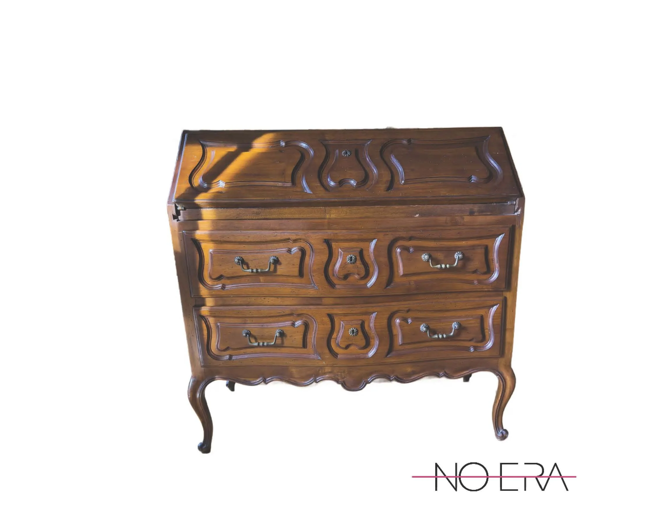 Mid 20th Century French Provincial Louis XV Style Drop-Front Secretary Desk