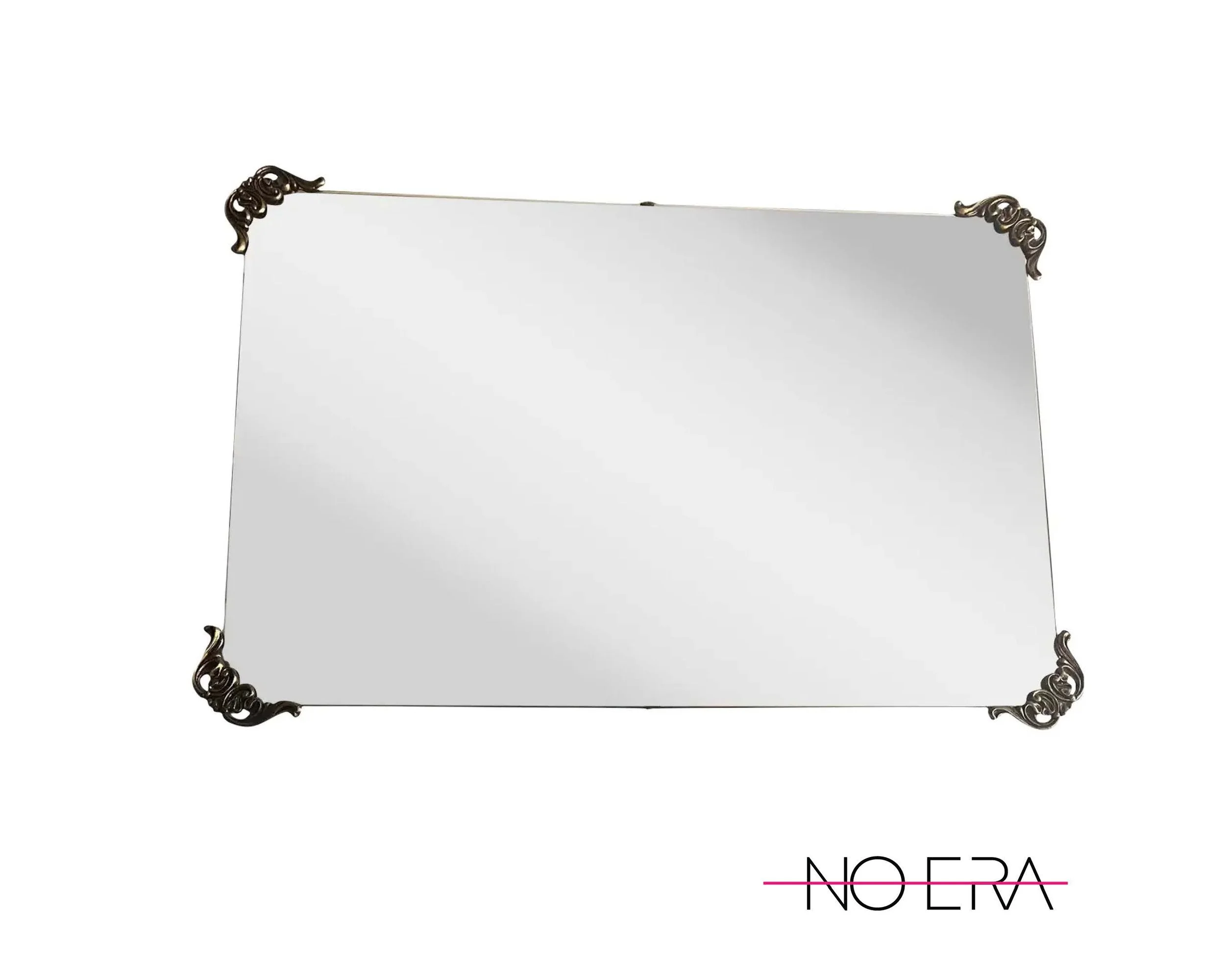 1950s Hollywood Regency Mirror With Gilded Filigree Corners