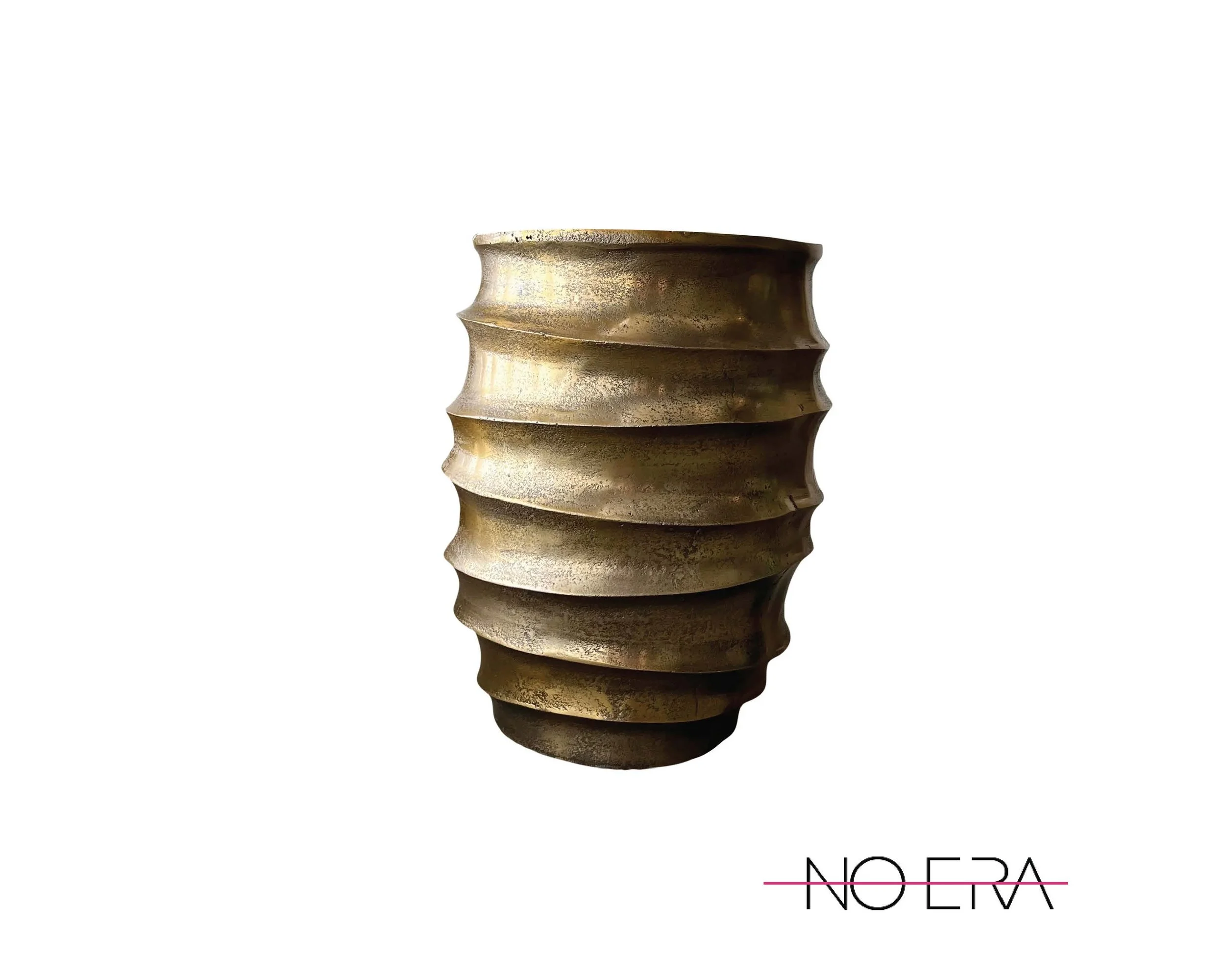 Contemporary Bronze Toned Metal Organic Planter