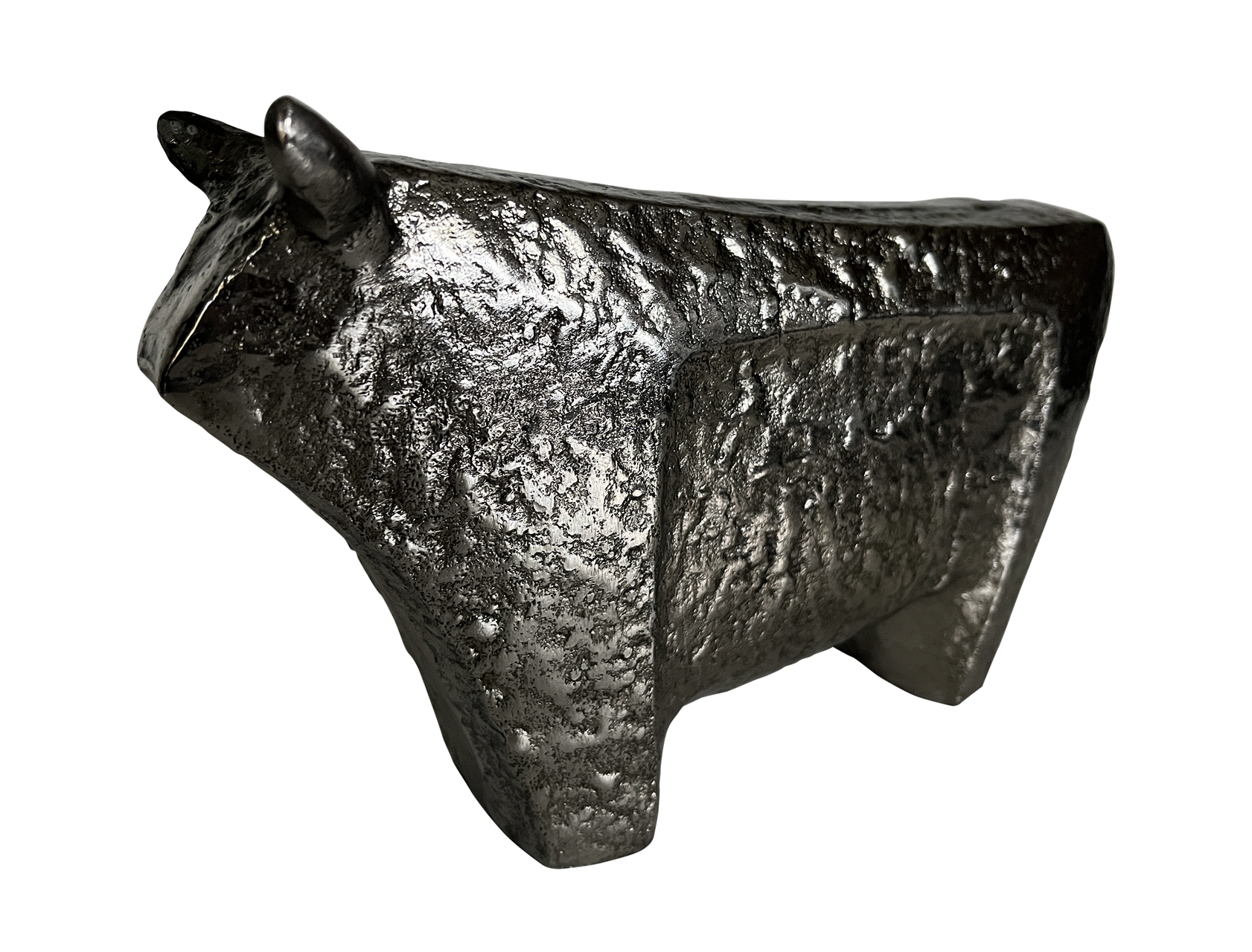 Late 20th Century, Primitive Style Sampson Textured Silver Bull