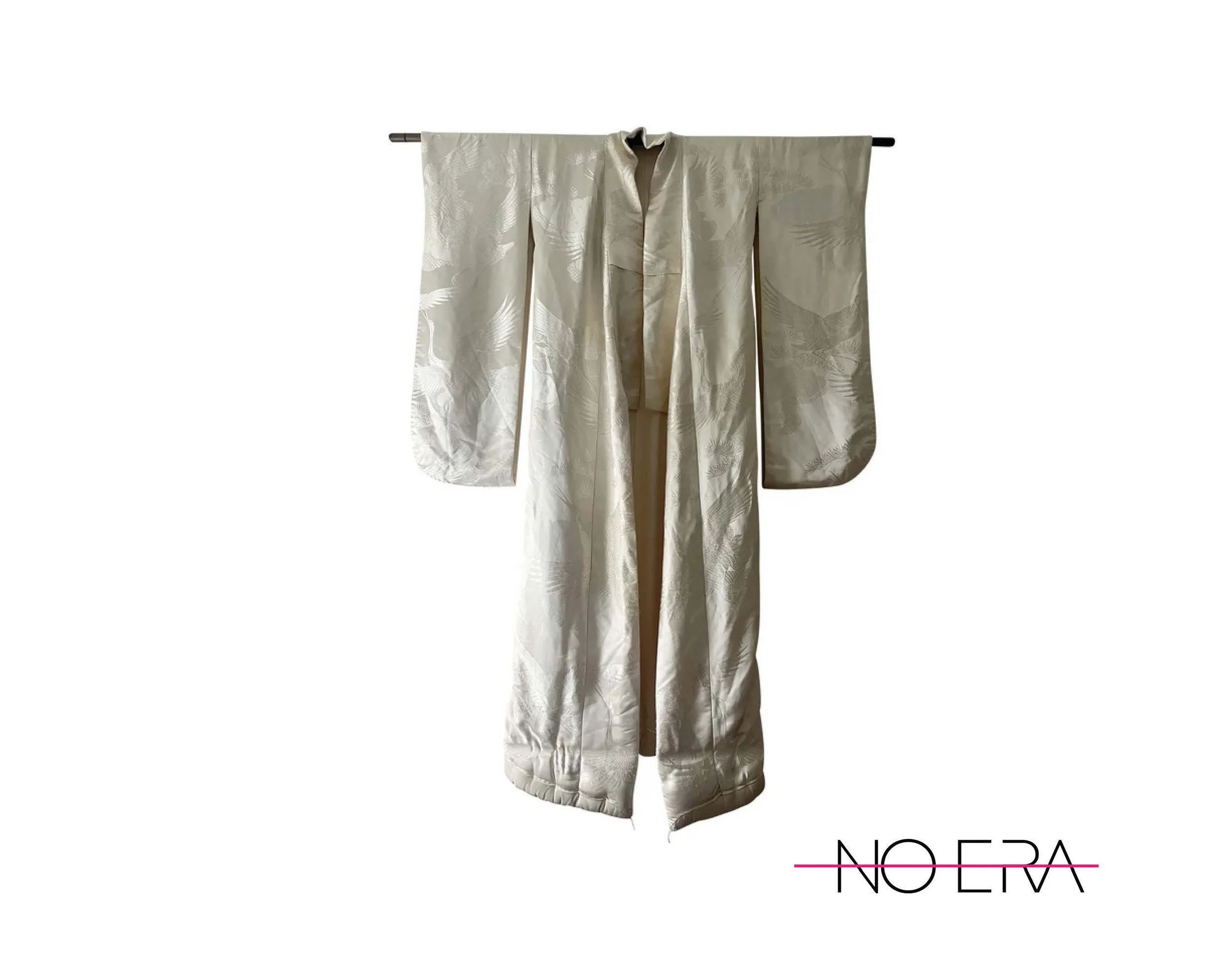 Early 20th Century Wedding Kimono Wall Hanging With Kimono Bar