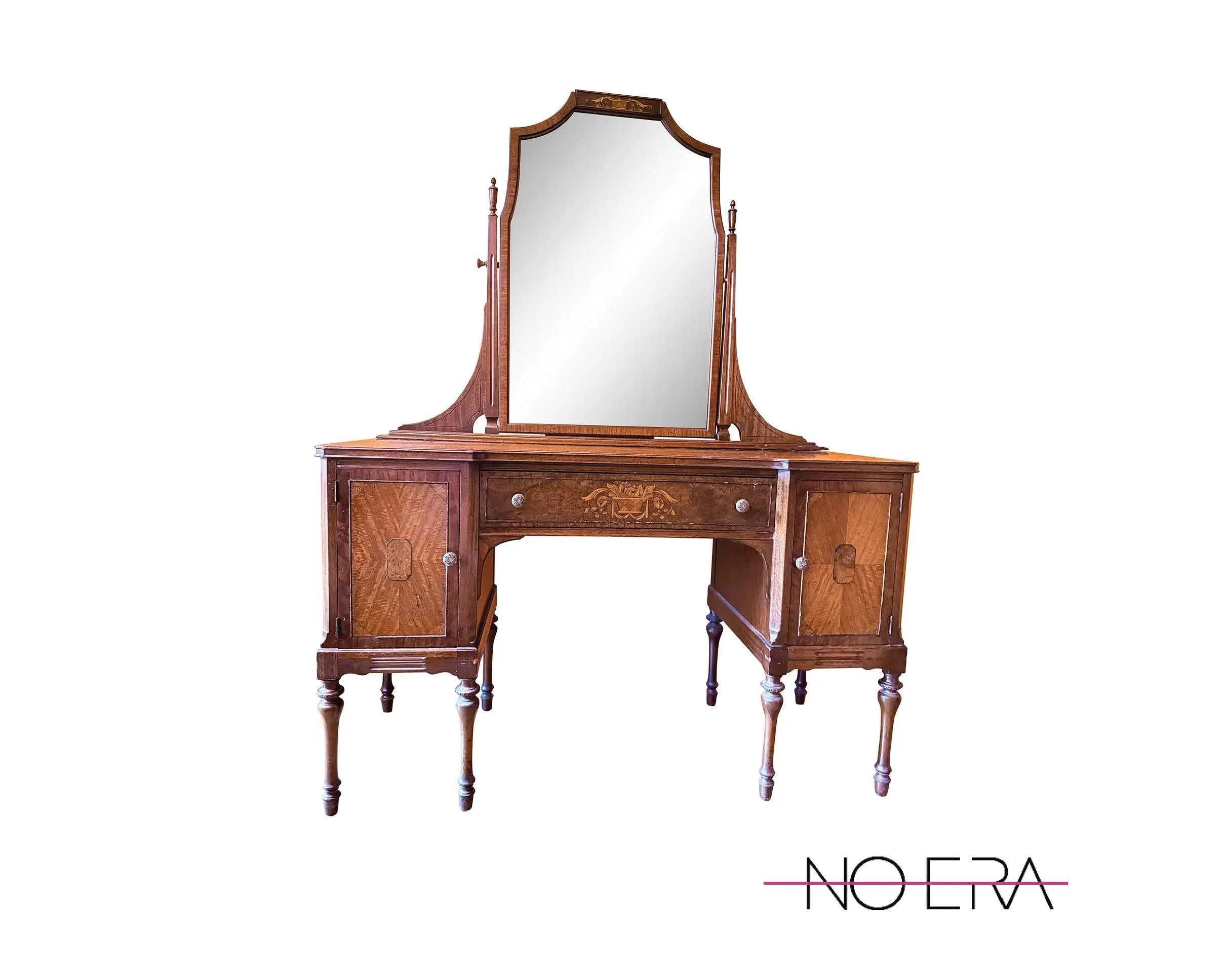 19th Century Empire Revival/Sheraton Style Vanity With Mirror