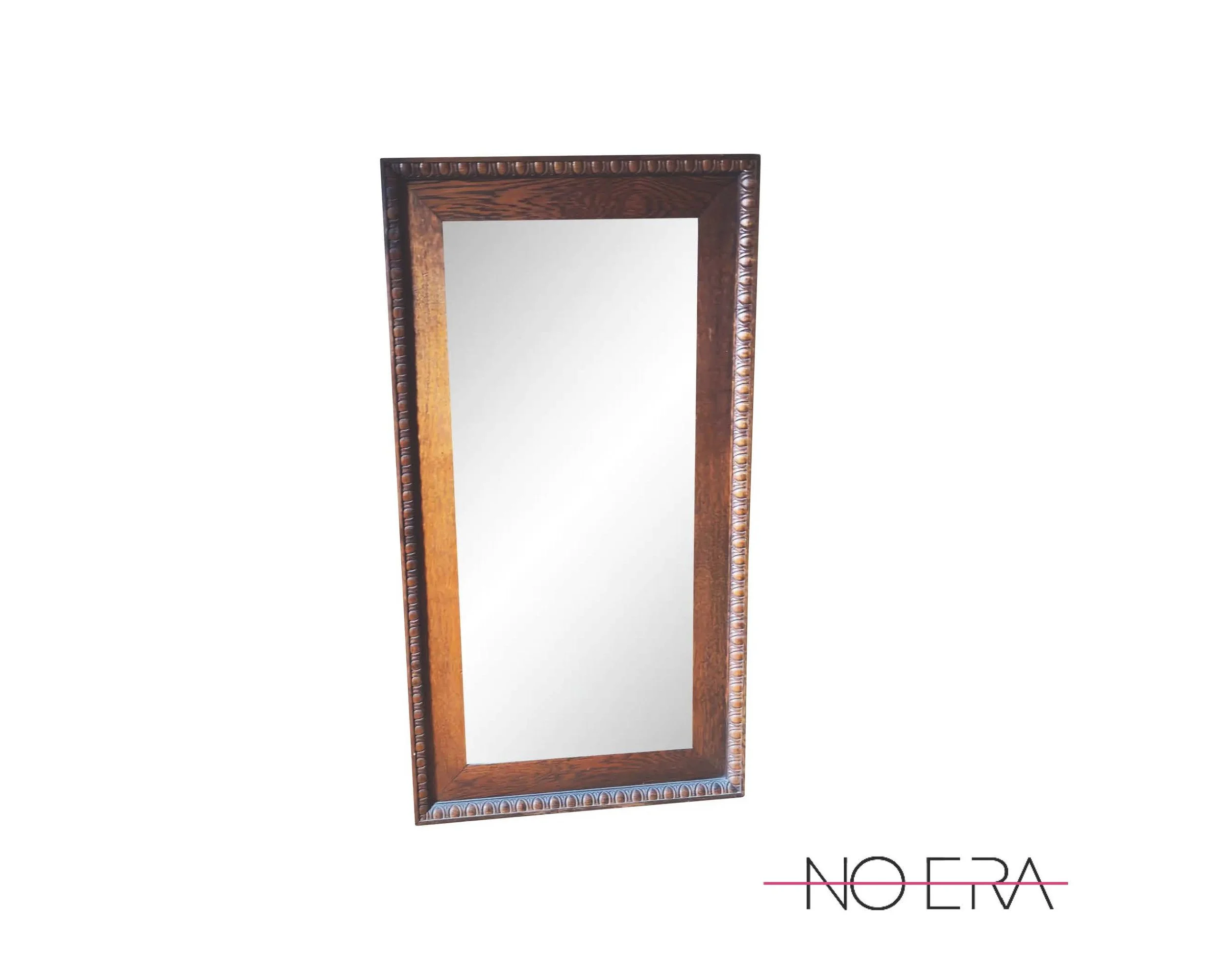 Antique Full-Length Eastlake Mirror, Quarter-Sawn Oak, C. 1880–1910