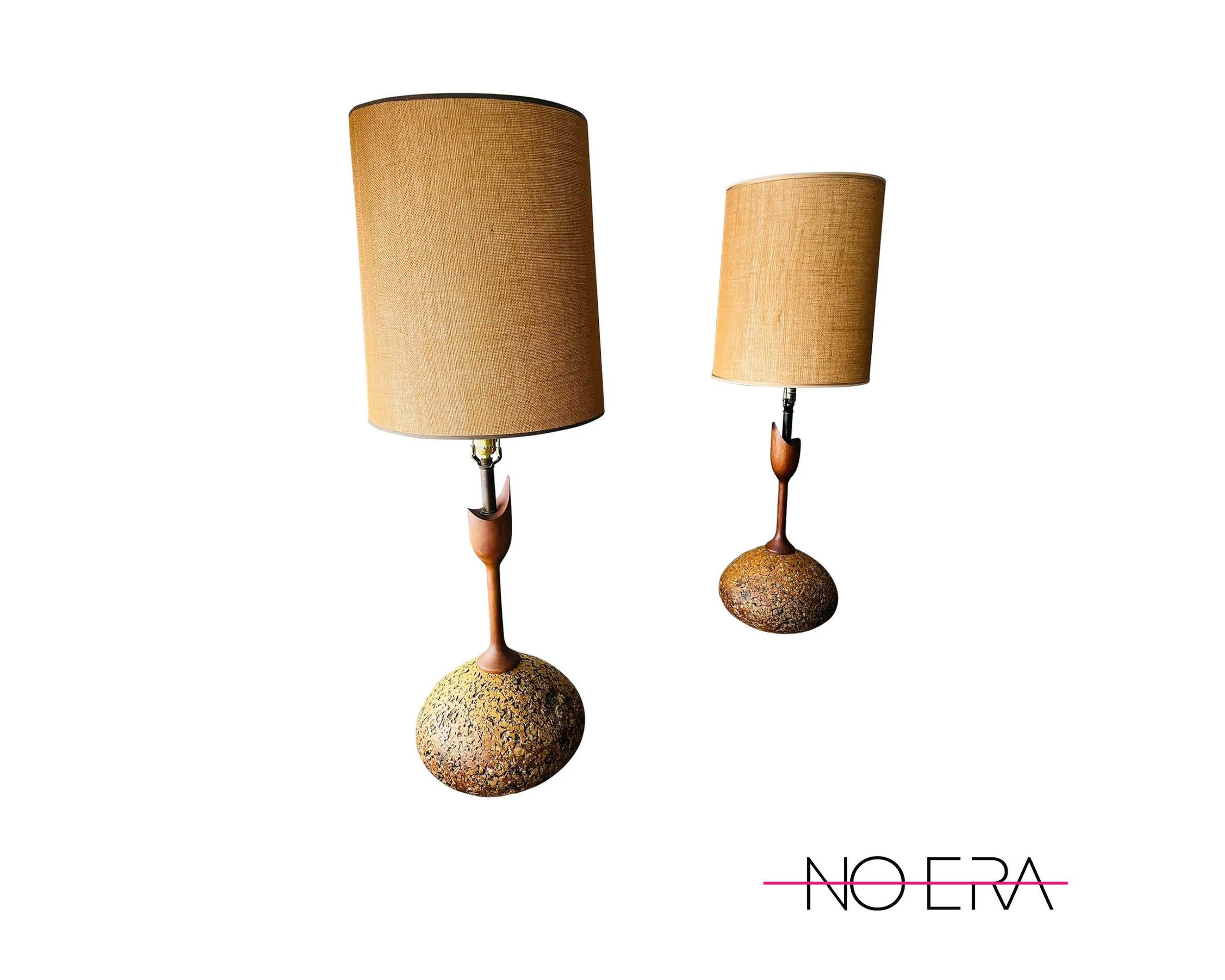 Pair of Adiran Pearsall Style Cork Lamps