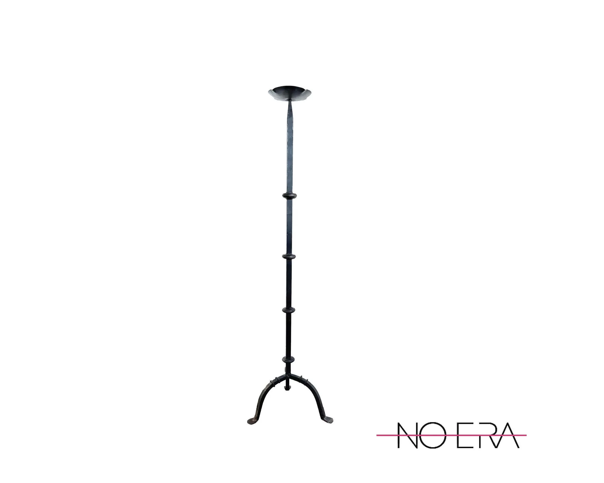 Antique, Gothic Revival, Wrought Iron Floor Candlestand / Torchere