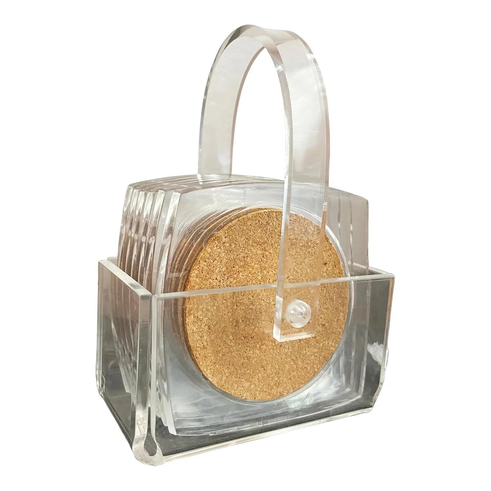 SOLD Vintage Lucite Coaster Caddy