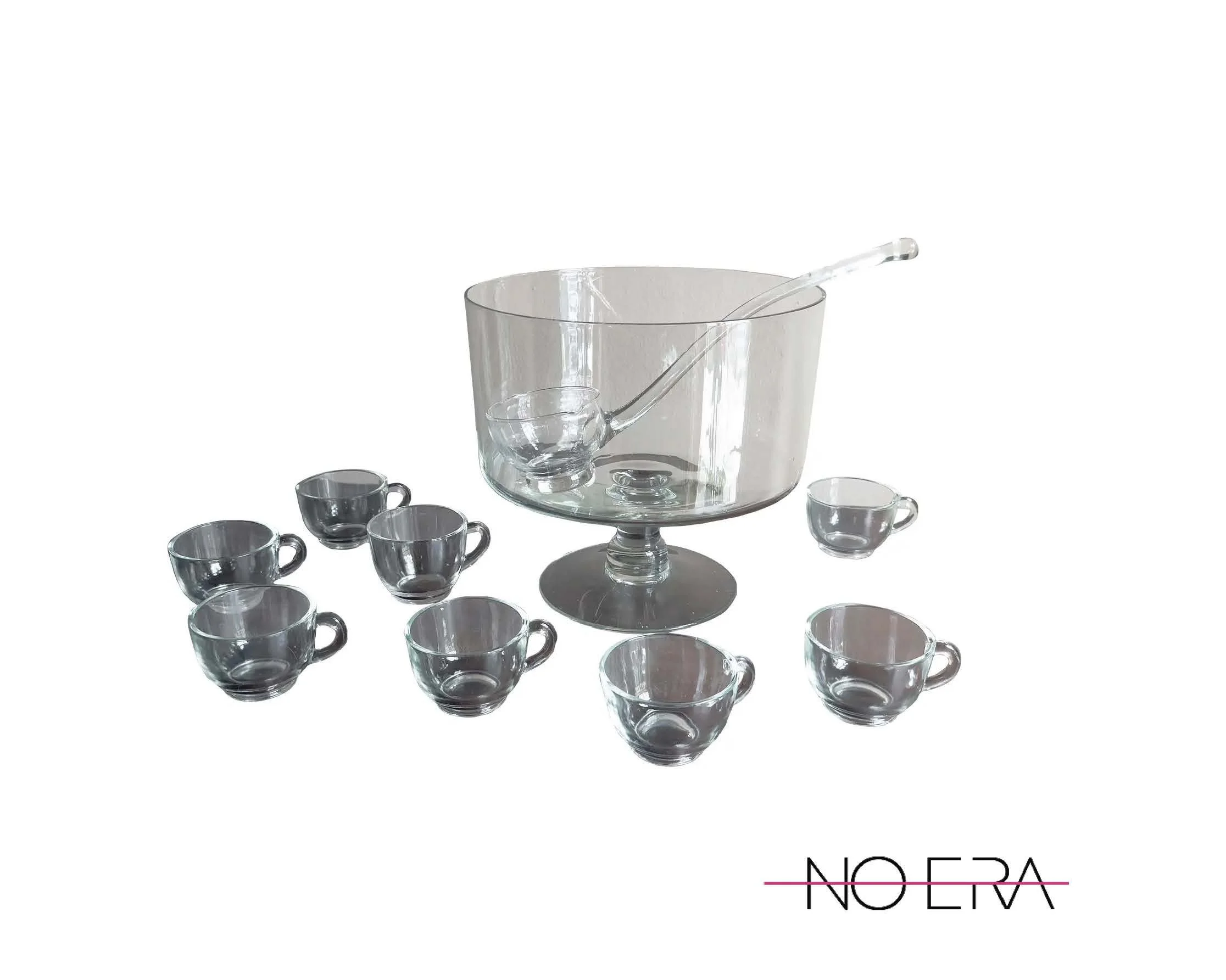 Late 20th Century Postmodern Princess House Heritage Crystal Punch Bowl Set