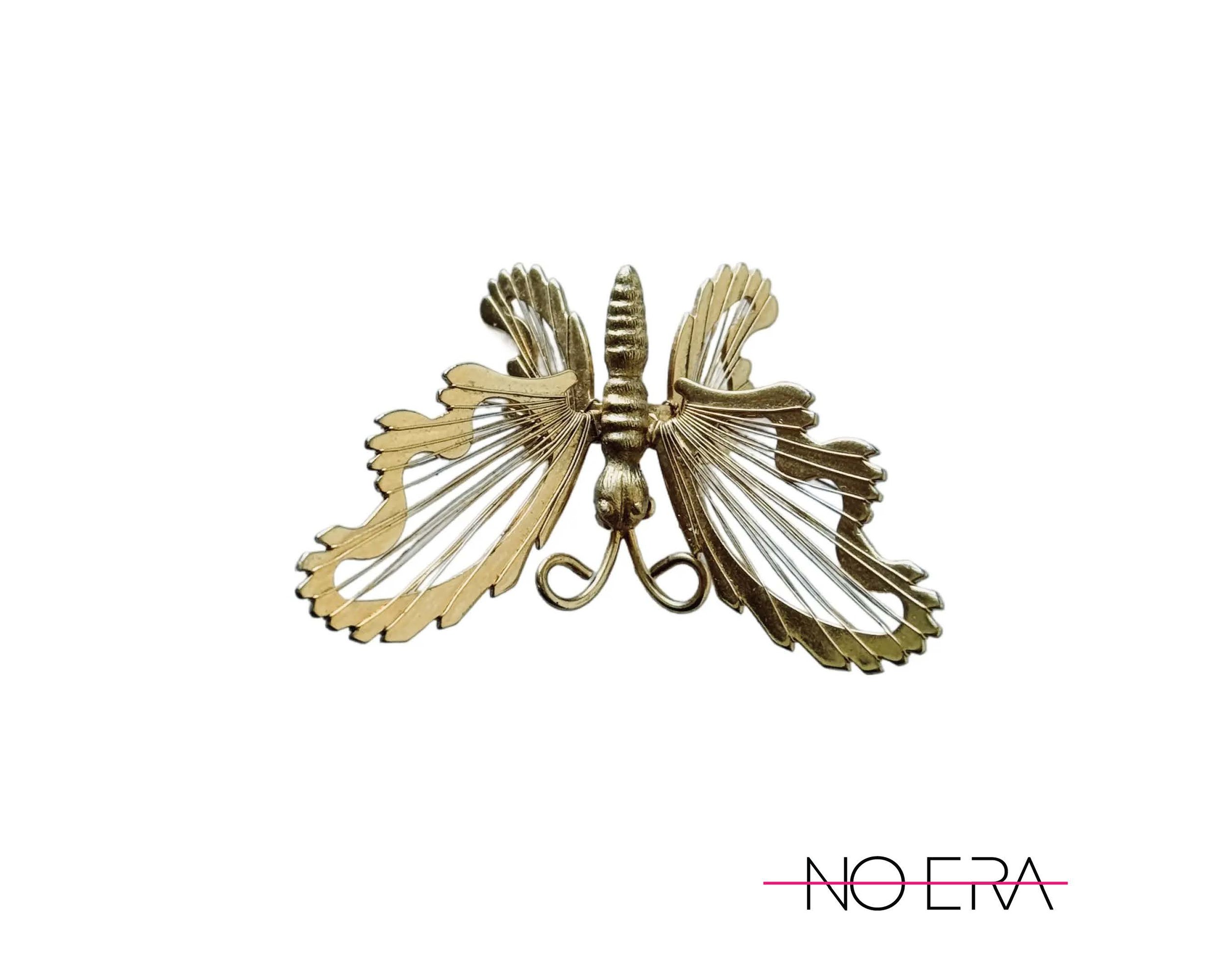 1960s Napier Gold Butterfly Brooch