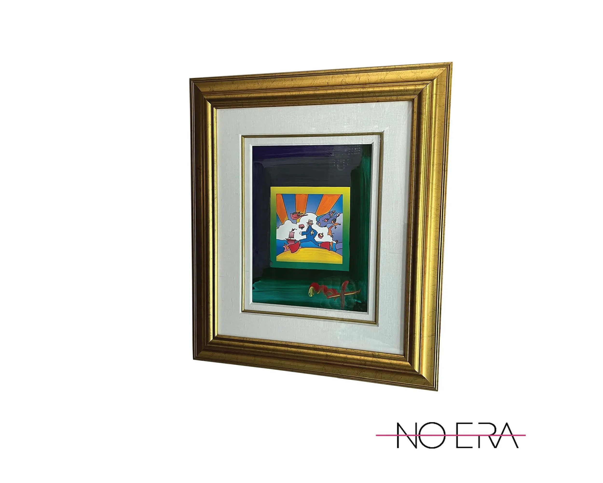 Peter Max “Cosmic Runner on Blends” Hand-Signed Hand-Embellished Mixed Media Pop Art Print