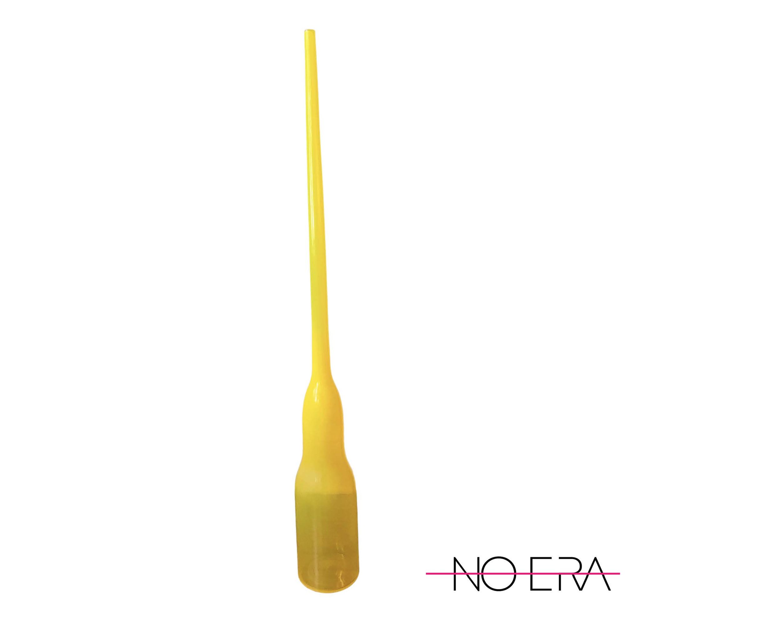 Contemporary Yellow Blown Glass Floor Vase