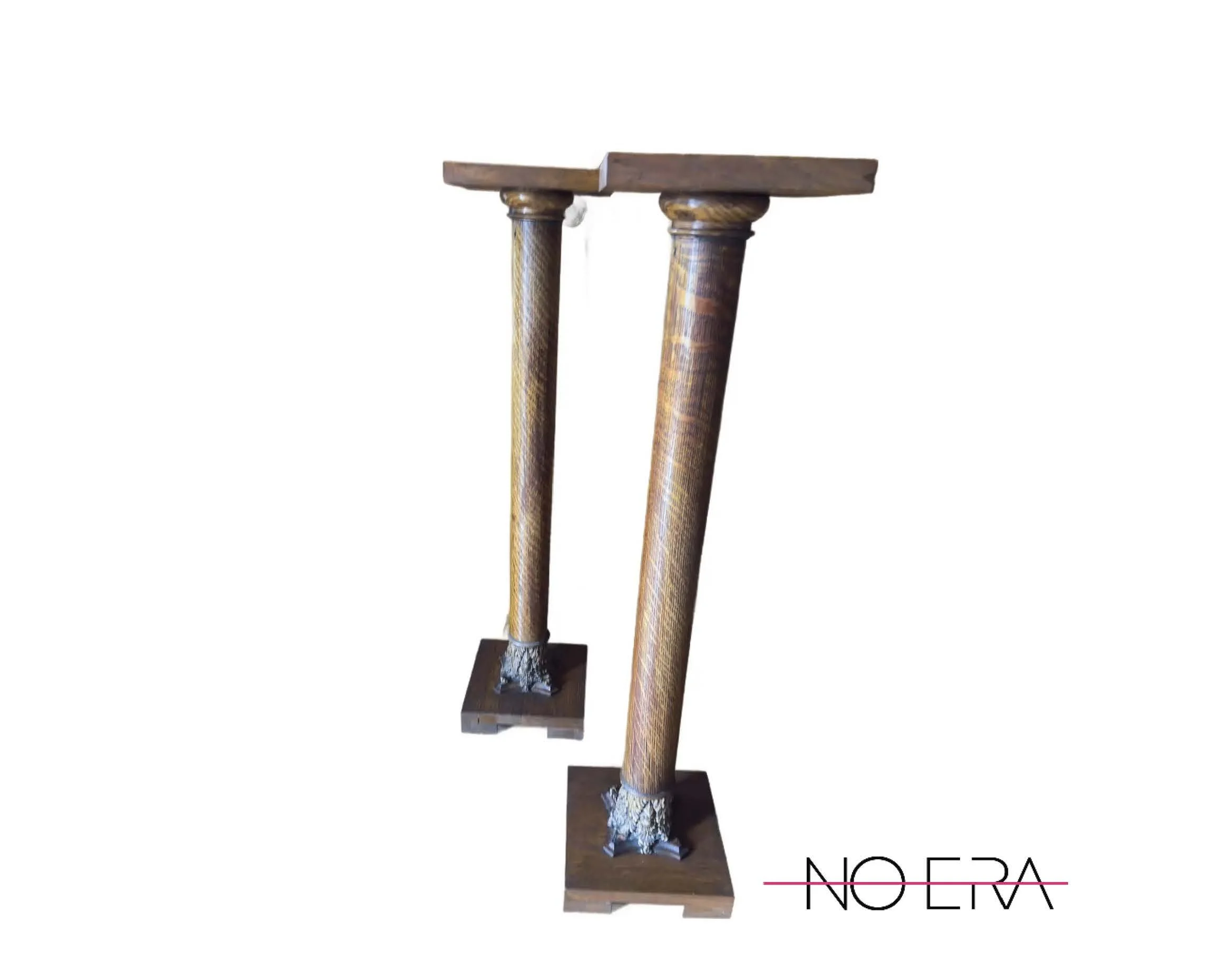 Pair of Antique Edwardian Style Column Pedestals / Plant Stands, C. 1890s–1910s