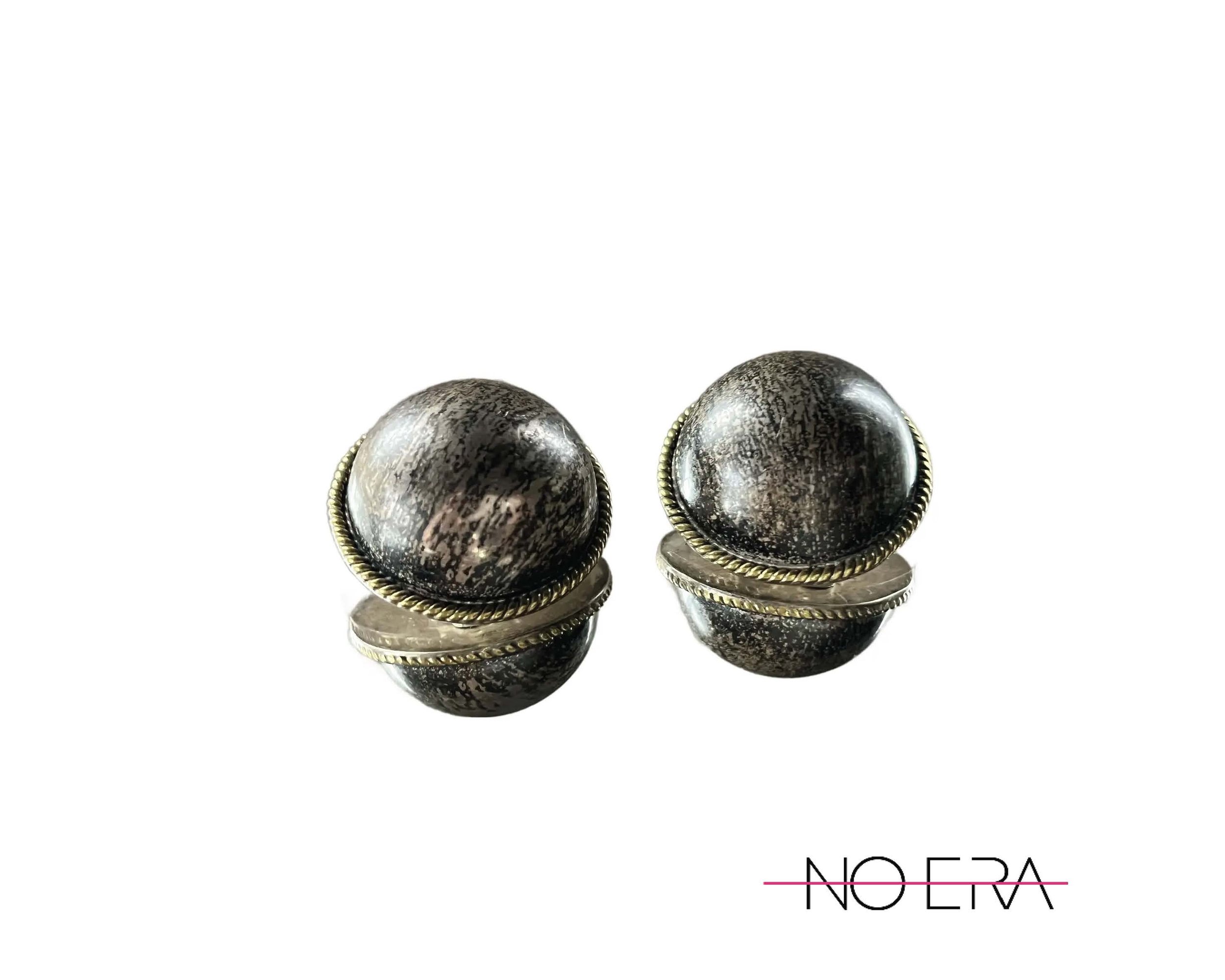 1970s Vintage Sterling Silver Dome Earrings