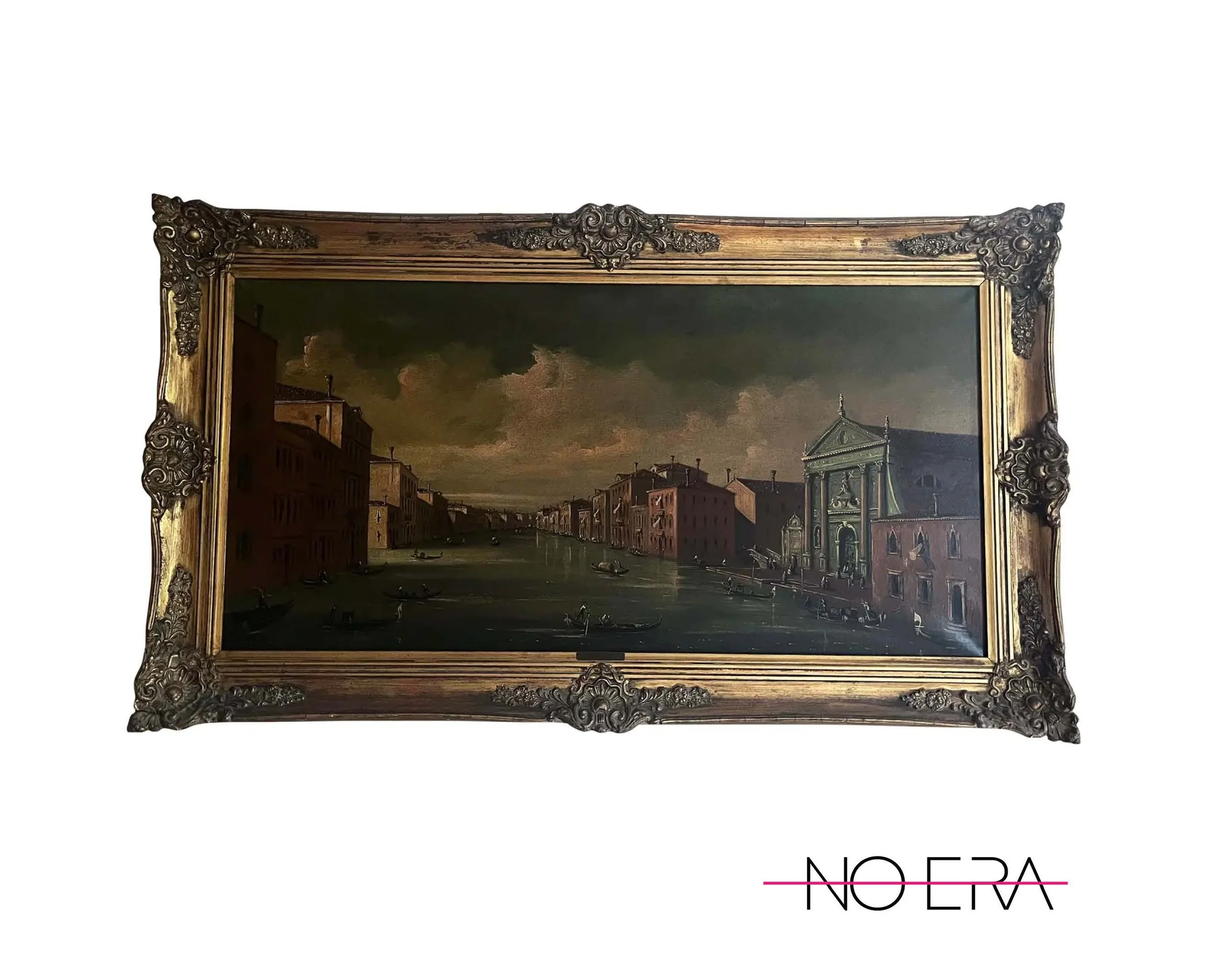 Mid-Century, 1950s Venetian Veduta Oil on Canvas Painting, Signed by Giorgio Guarana