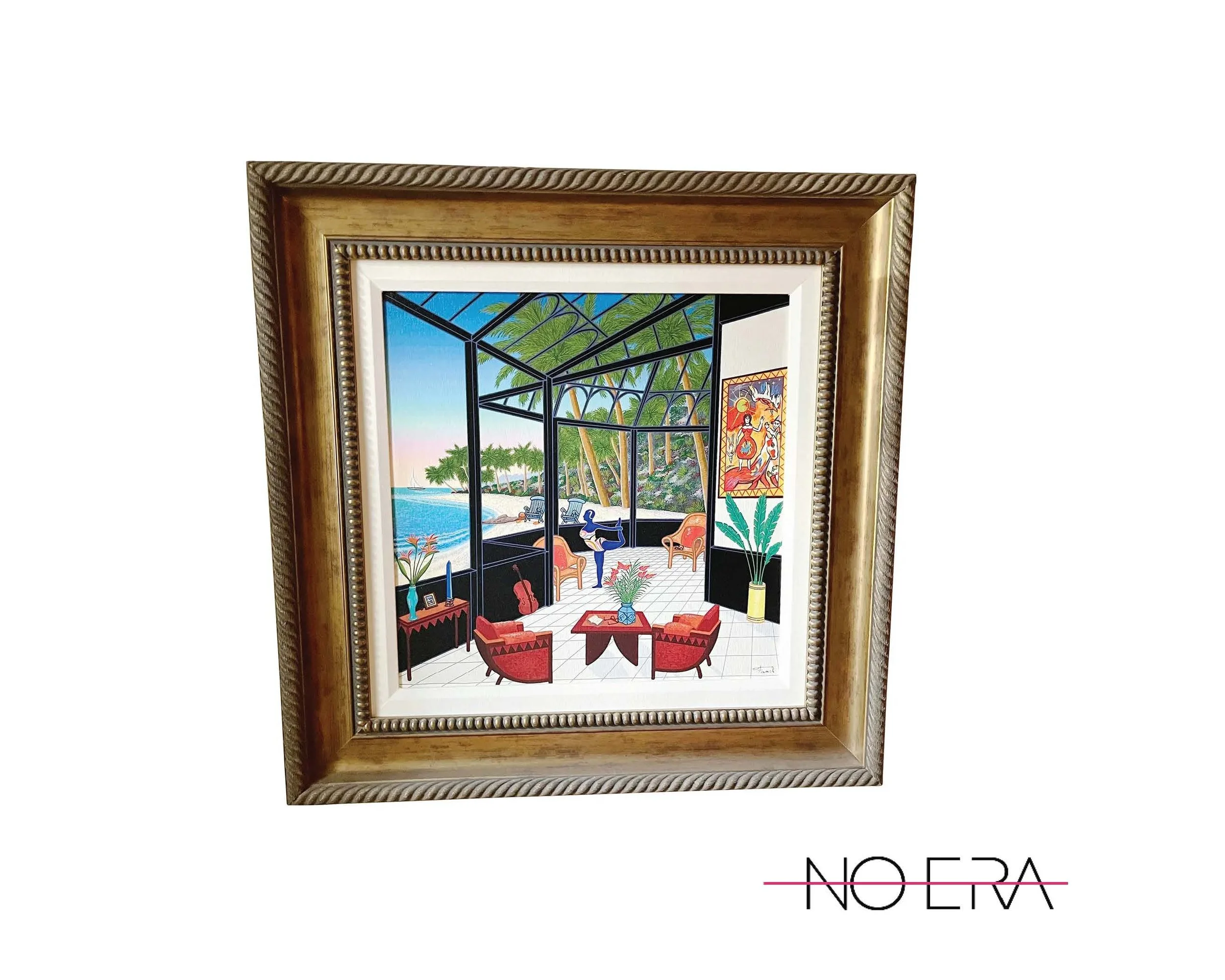 "Life's a Beach" Late 20th Century Interior Serigraph on Canvas by Francois Ledan