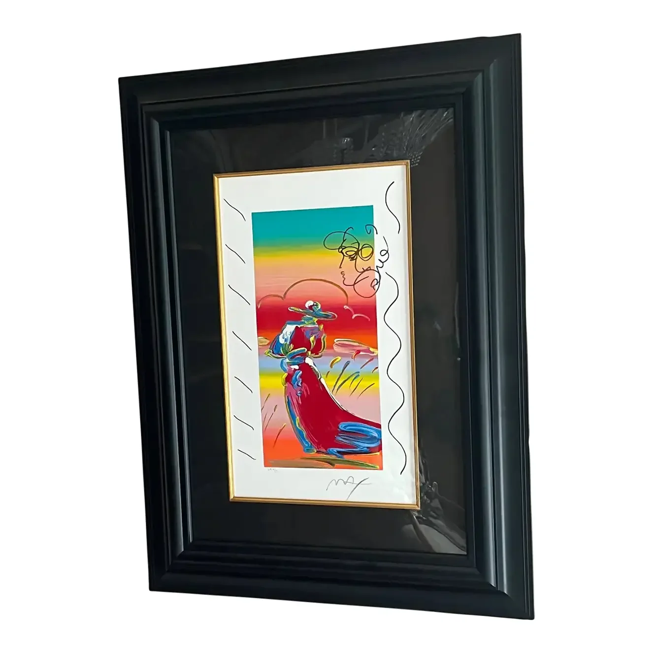 SOLD Peter Max, "Walking in Reeds" – Hand-Embellished Limited Edition Pop Art Serigraph/Lithograph