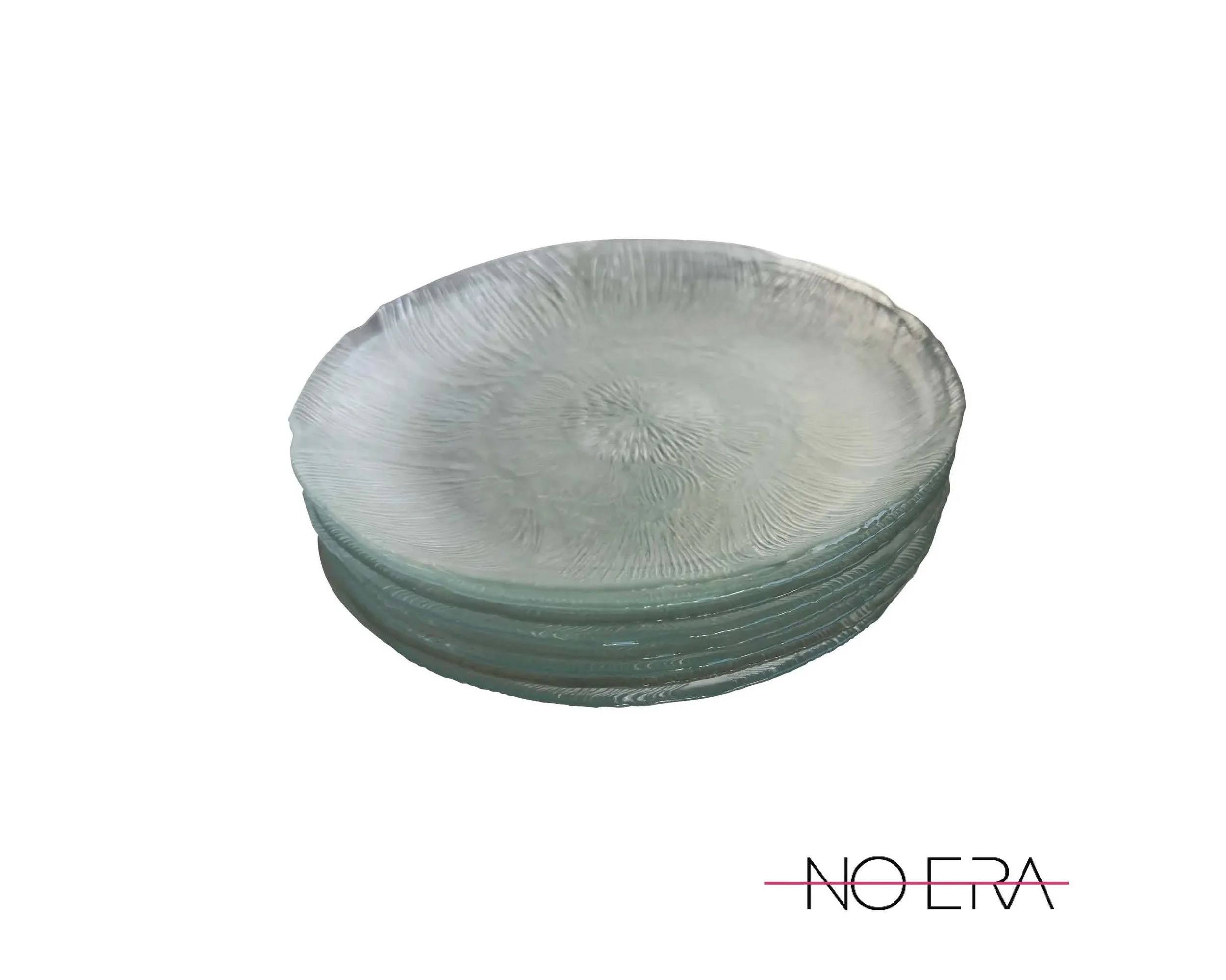 Vintage 1980s Arcoroc Fleur Dessert/Salad Glass Plates, Set of 8