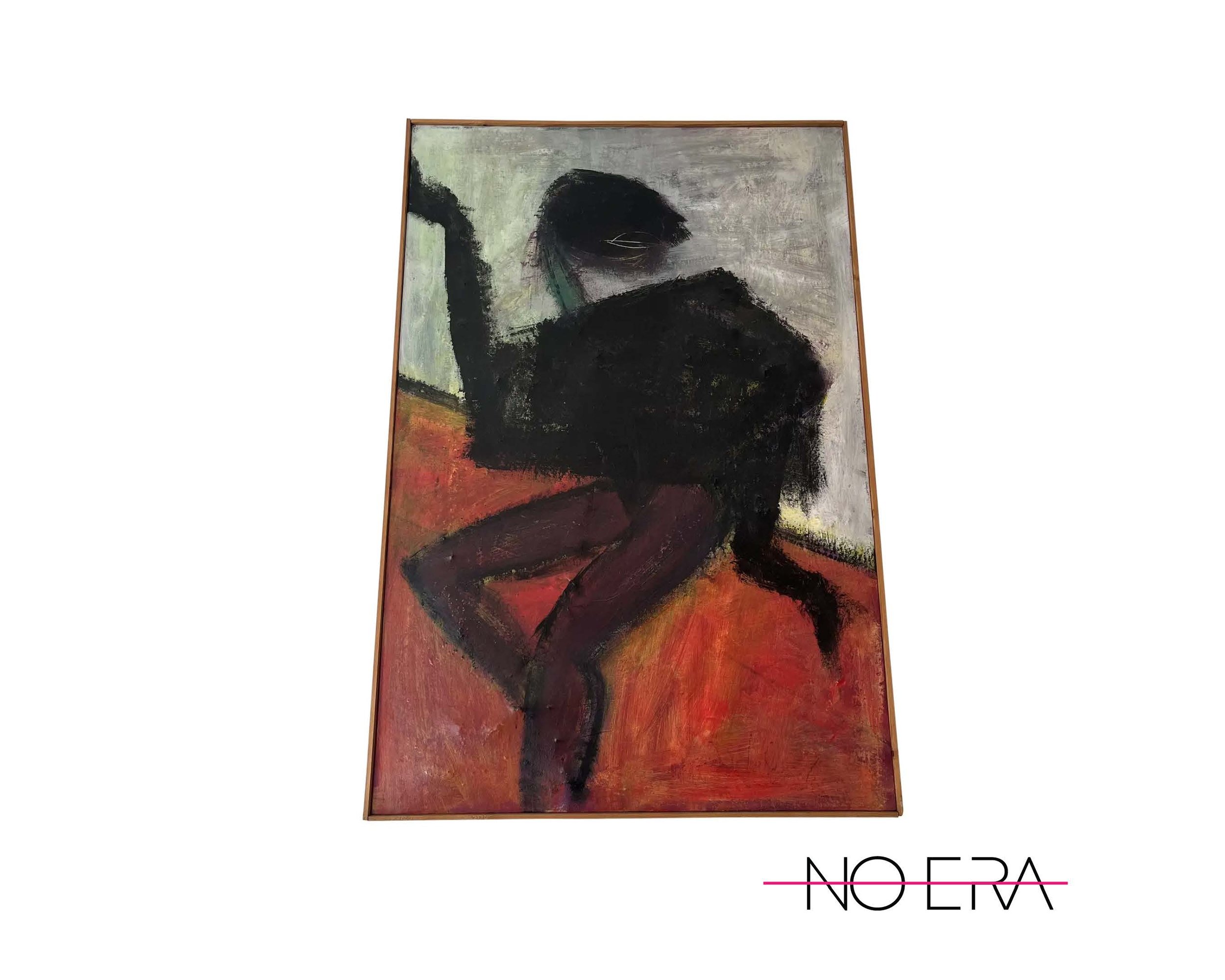 1960s Mid Century Modern Oil on Canvas Dancer