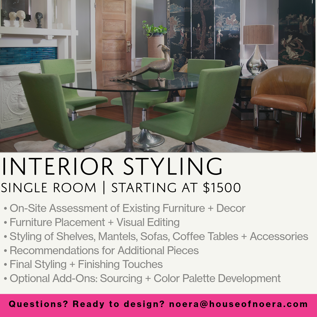Hands-on interior styling focused on editing existing furniture and decor, improving placement, styling shelves and surfaces, recommending additional pieces, and creating a finished, cohesive room. Sourcing and color palette development available sep