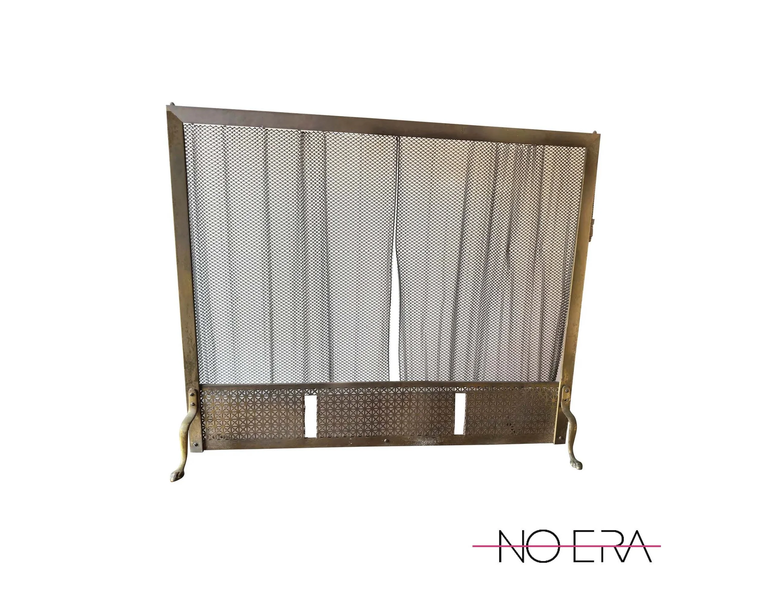 Mid-20th Century Brass French Provencial Style Mesh Fireplace Screen