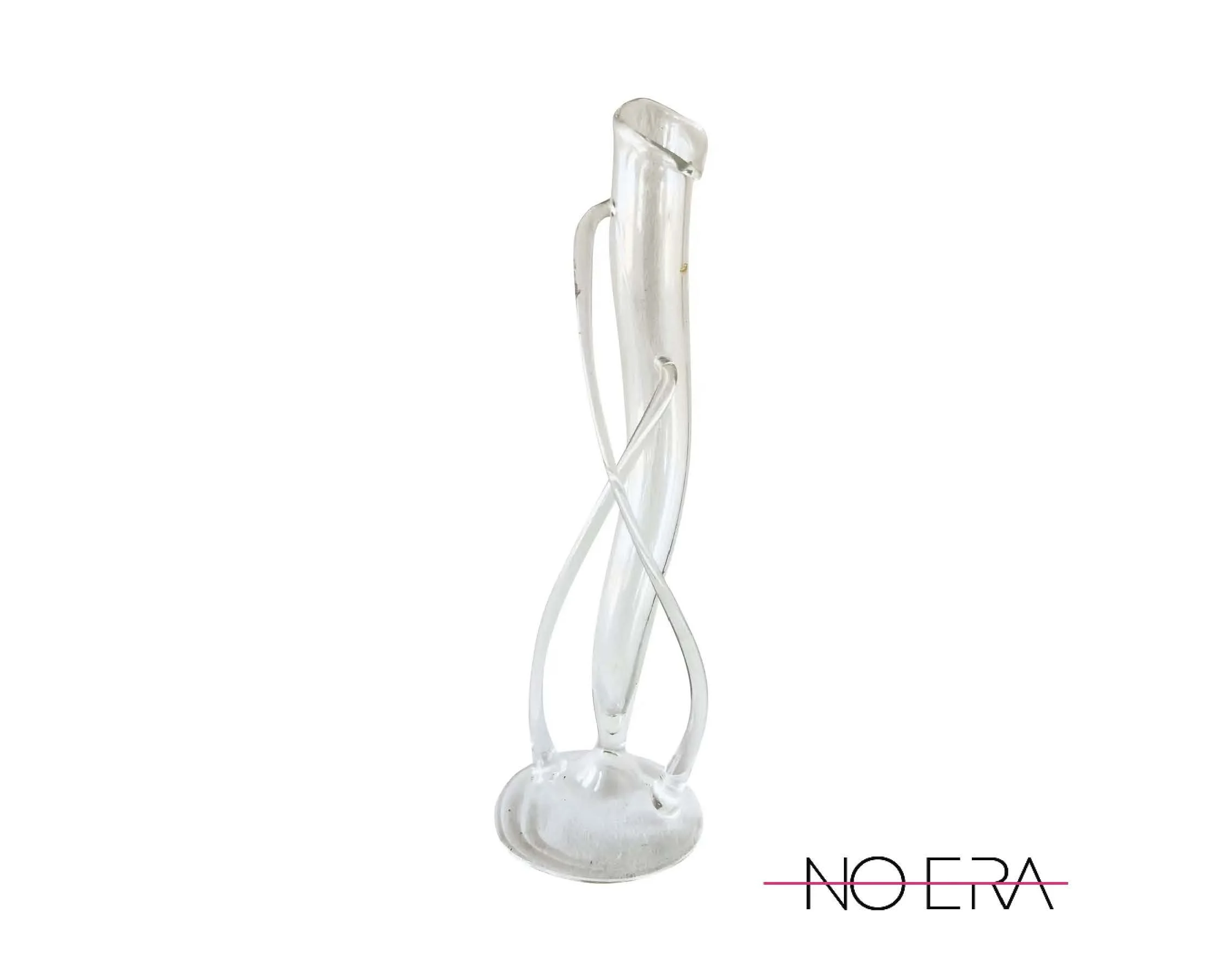 Postmodern Hans Godo Frabel Borosilicate Art Glass Bud Vase, Signed 1981