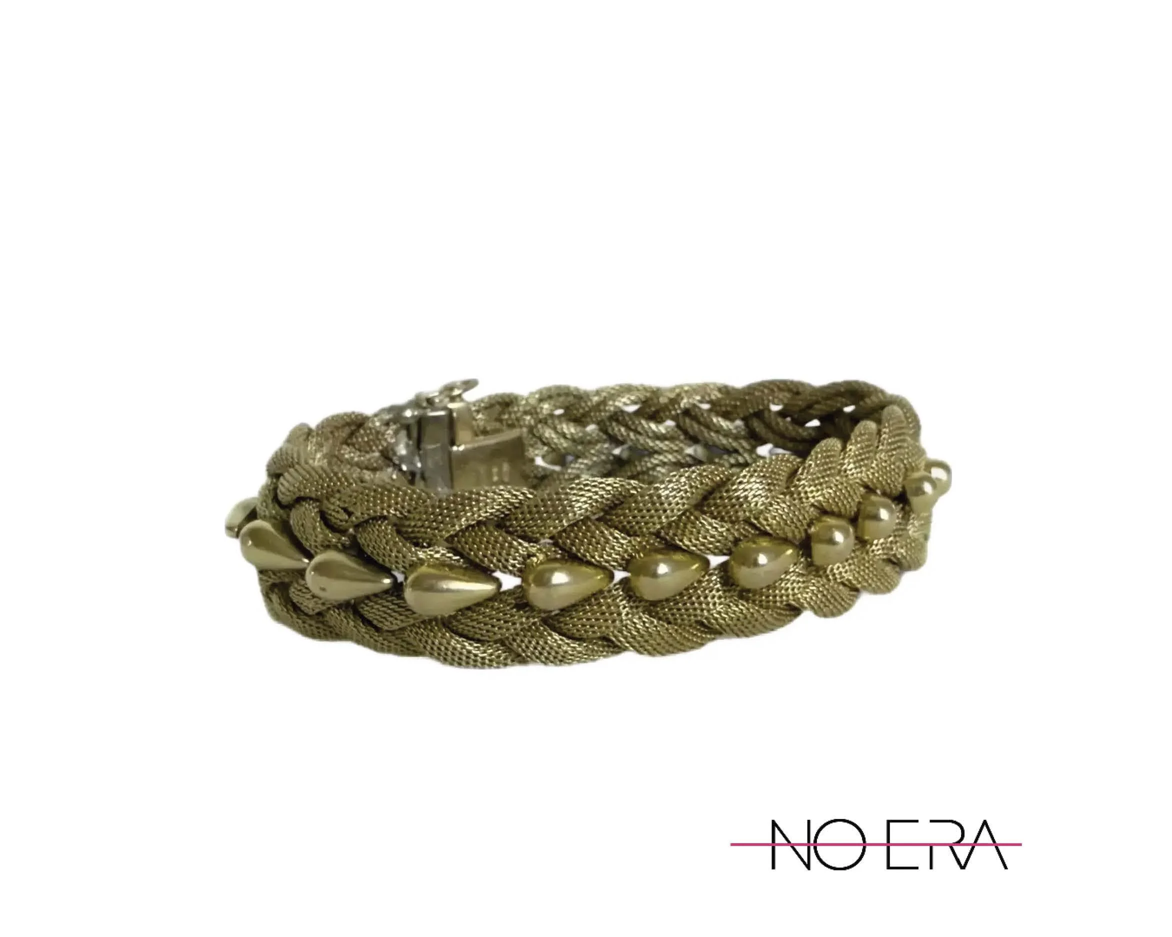 Vintage 1960s UnoAErre Italian 18k Solid Gold Braided Mesh Bracelet