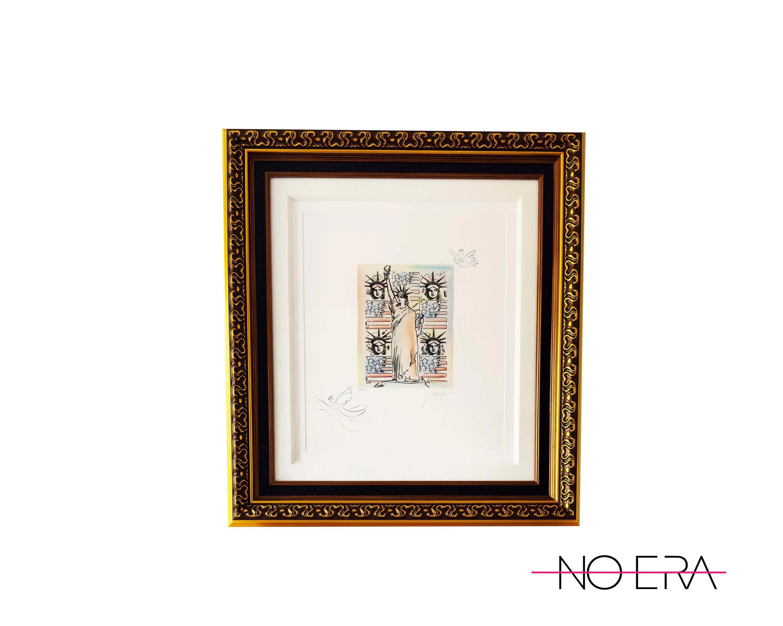 Late 20th Century Peter Max "God Bless America" Hand-Colored Etching With Remarques, Signed Limited Edition