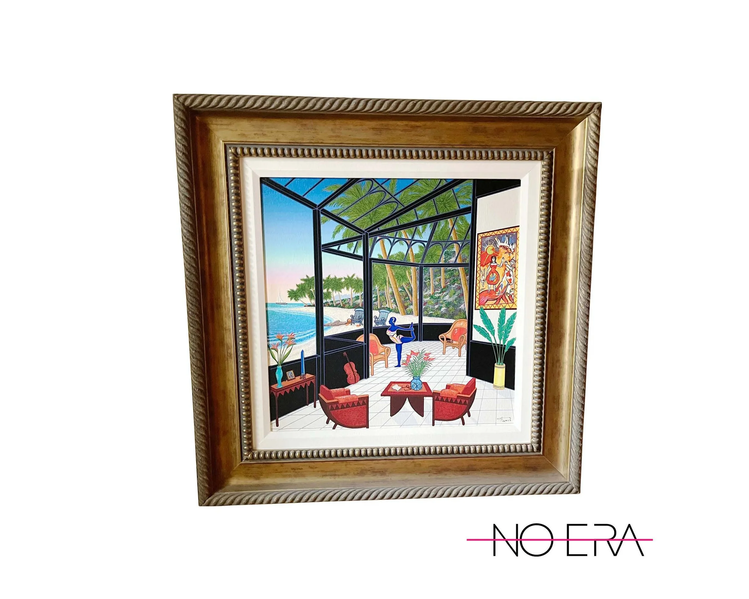 "Life's a Beach" Late 20th Century Interior Serigraph on Canvas by Francois Ledan