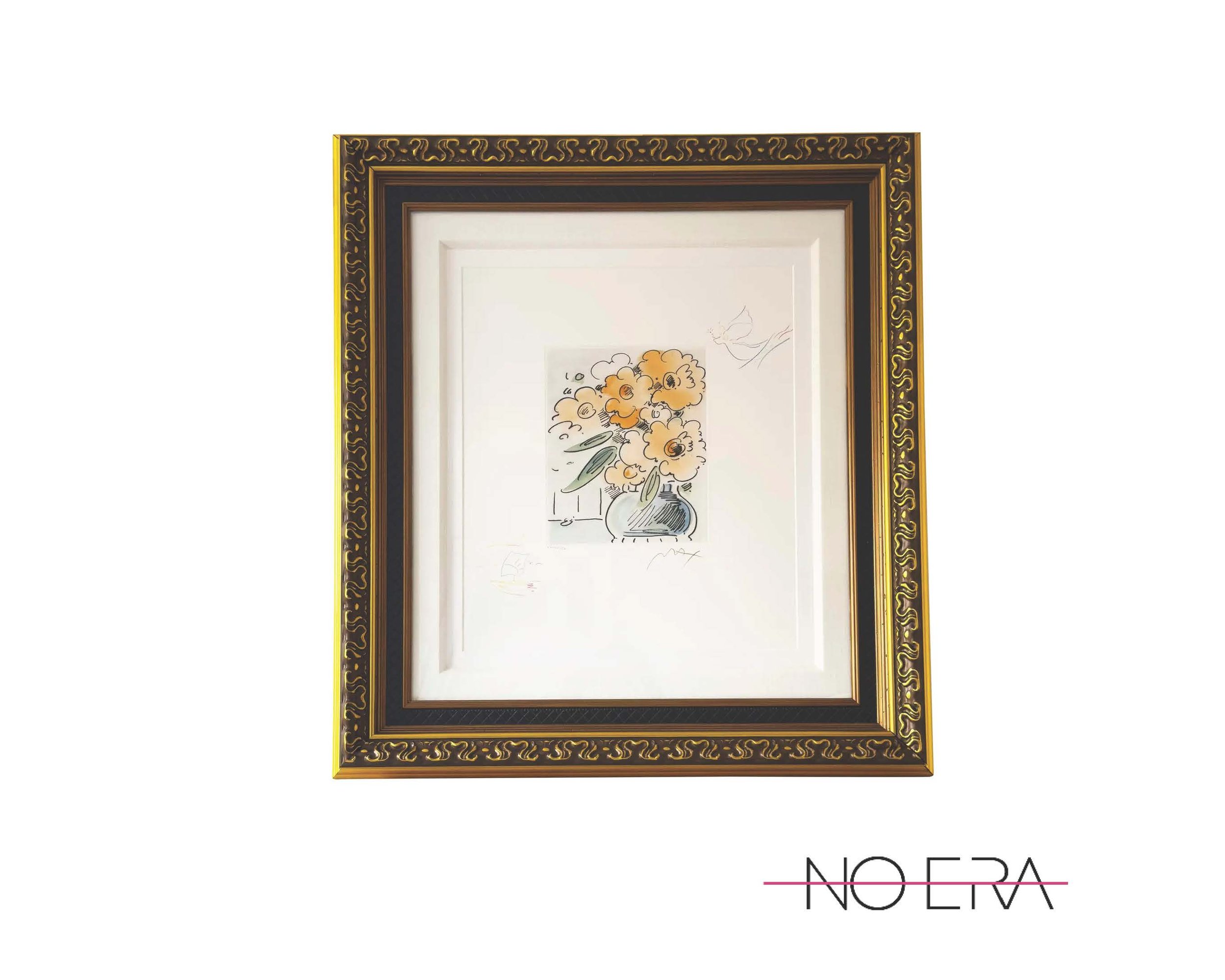 Late 20th Century Peter Max "Vase of Flowers II " Hand-Colored Etching With Remarques, Signed Limited Edition