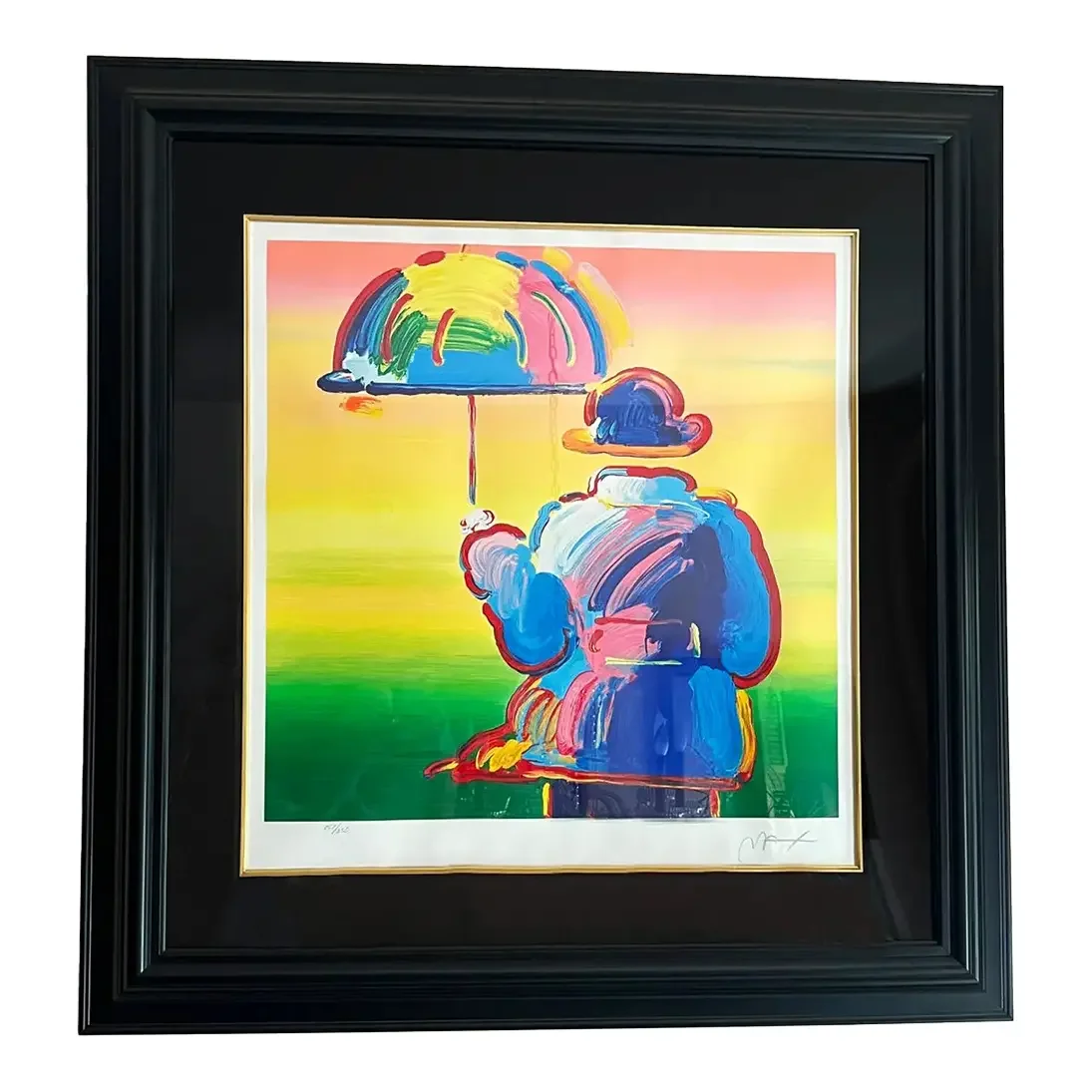 Peter Max, "Umbrella Man" Signed Serigraph on Wove Paper