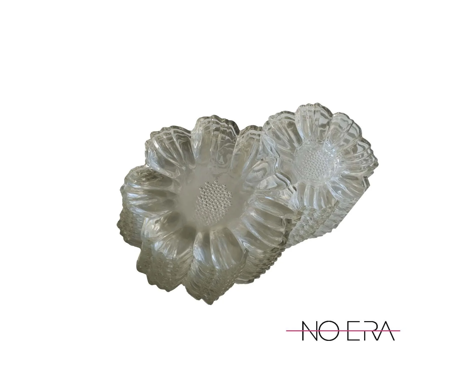 Vintage 1950s Mid-Century Hazel-Atlas Capri Double Daisy Snack Plates, Set of 8