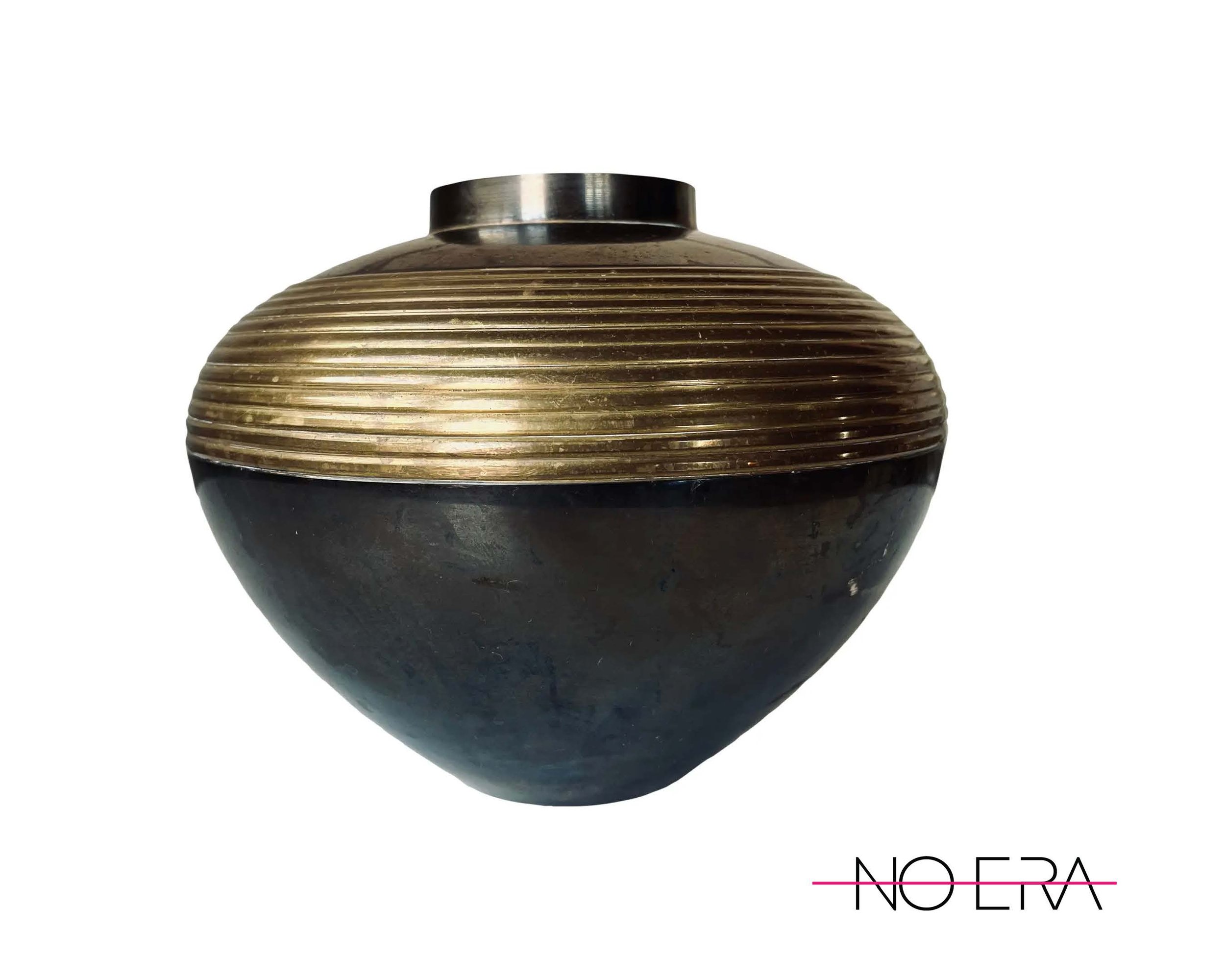 1970s Traditional Style Mixed Metal Vase